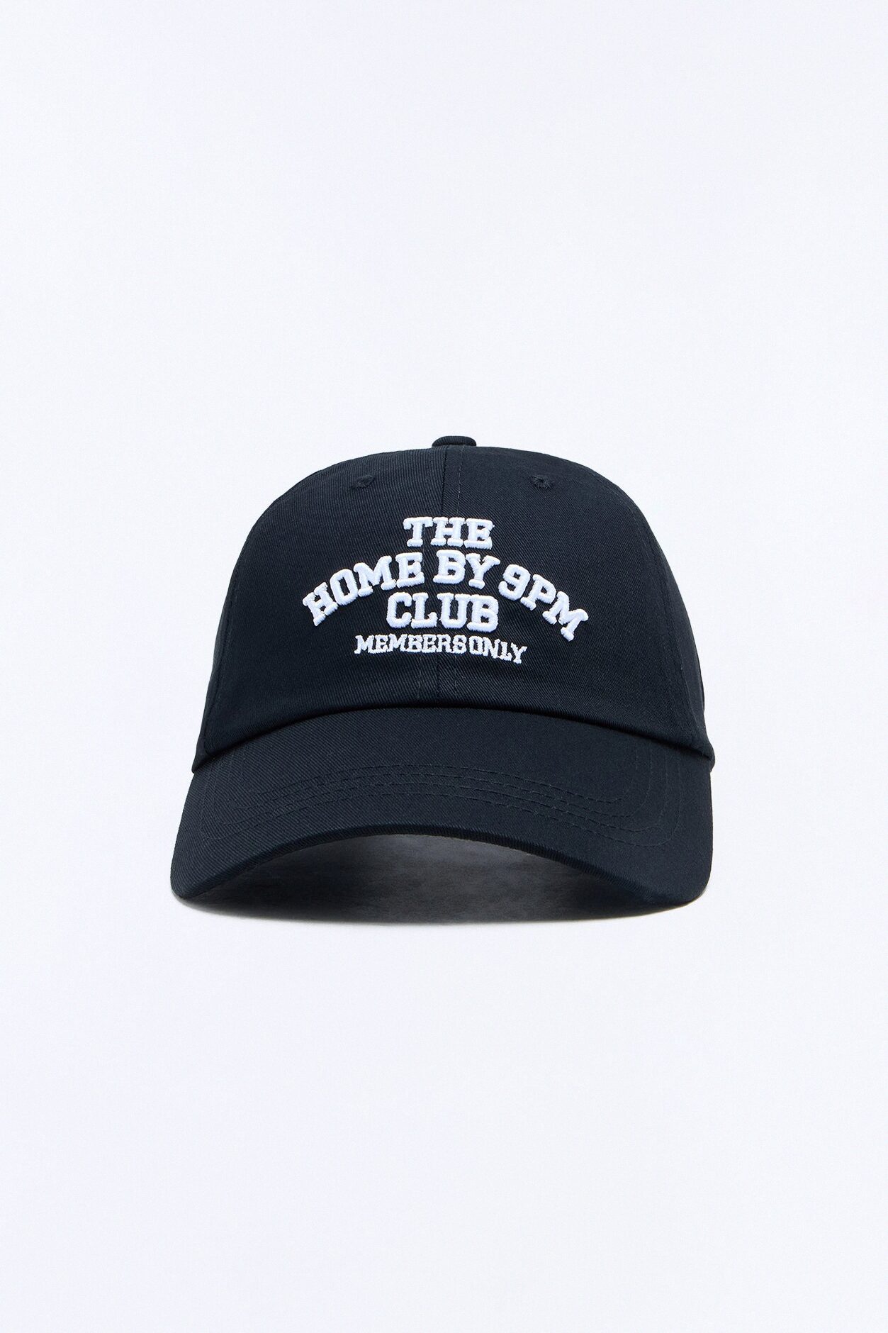 Home By 9PM Baseball Hat - Black/White
