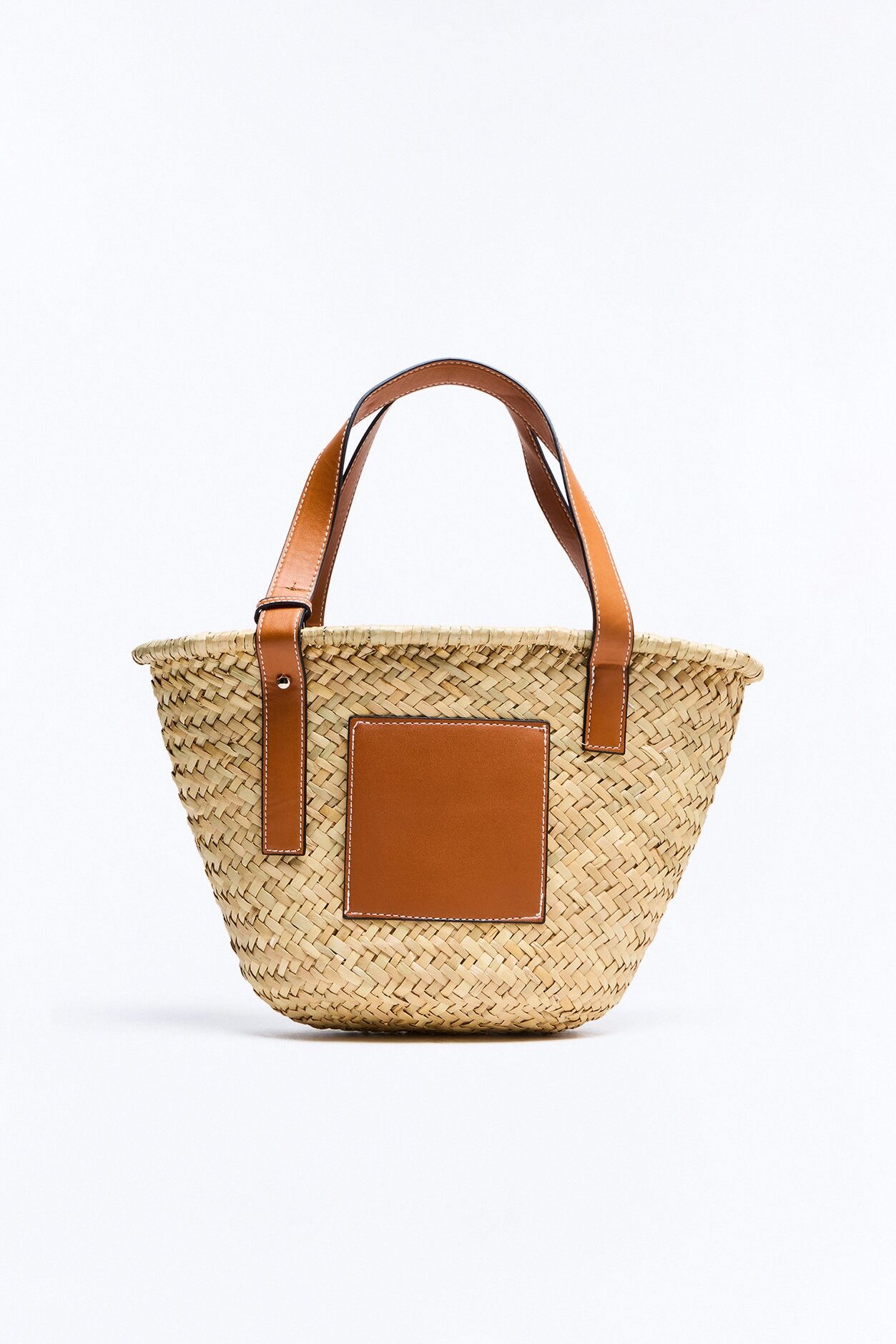 Sunday Picnic Straw Straw Tote Handbag - Natural/Combo