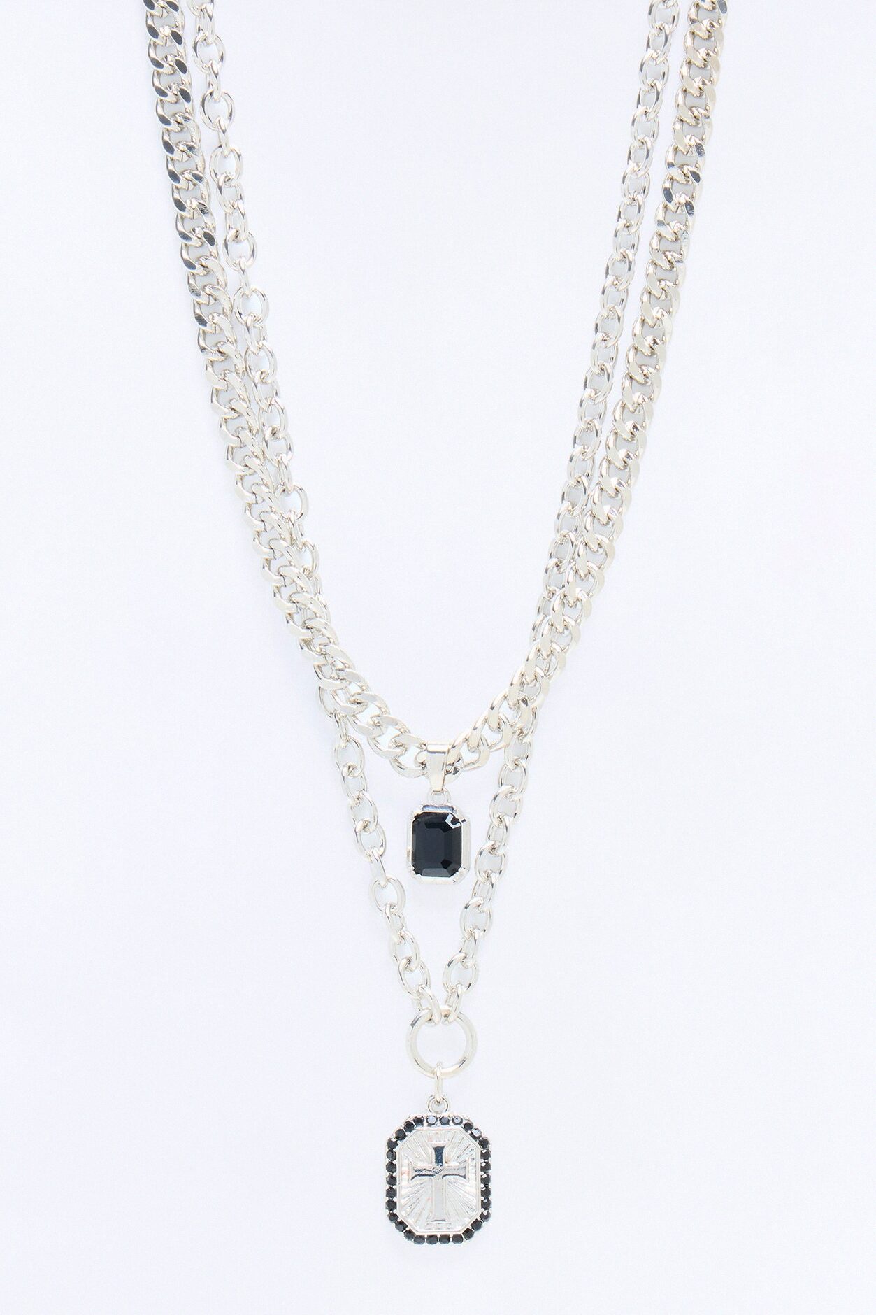 Stay On The Path Necklace Set - Silver