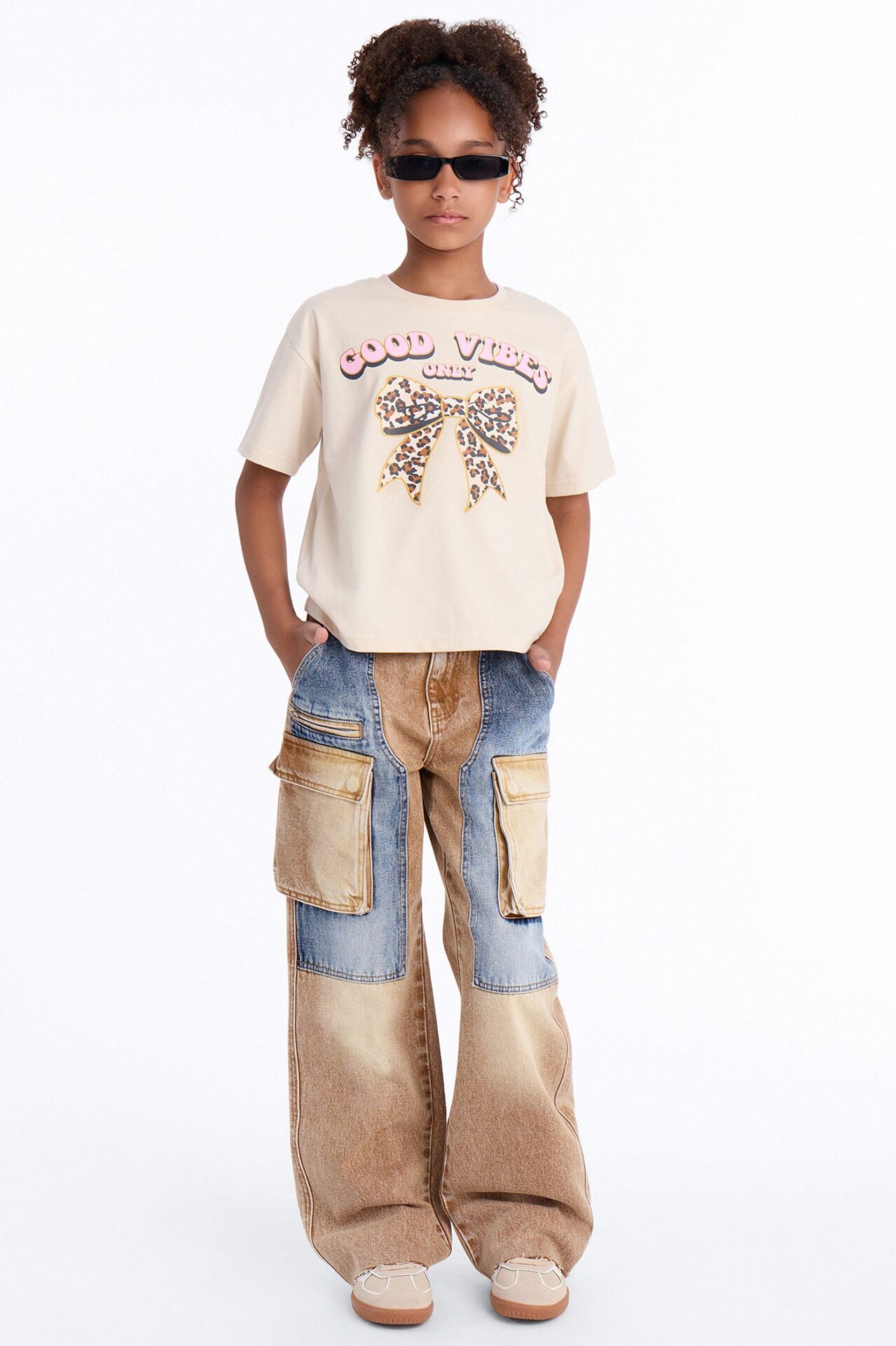 Mini Sahara Cargo Straight Leg Jeans - Dark Wash