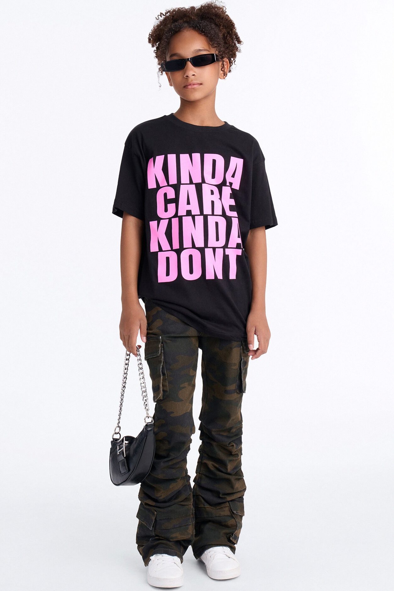 Mini Kinda Care Kinda Dont Short Sleeve Tee - Black