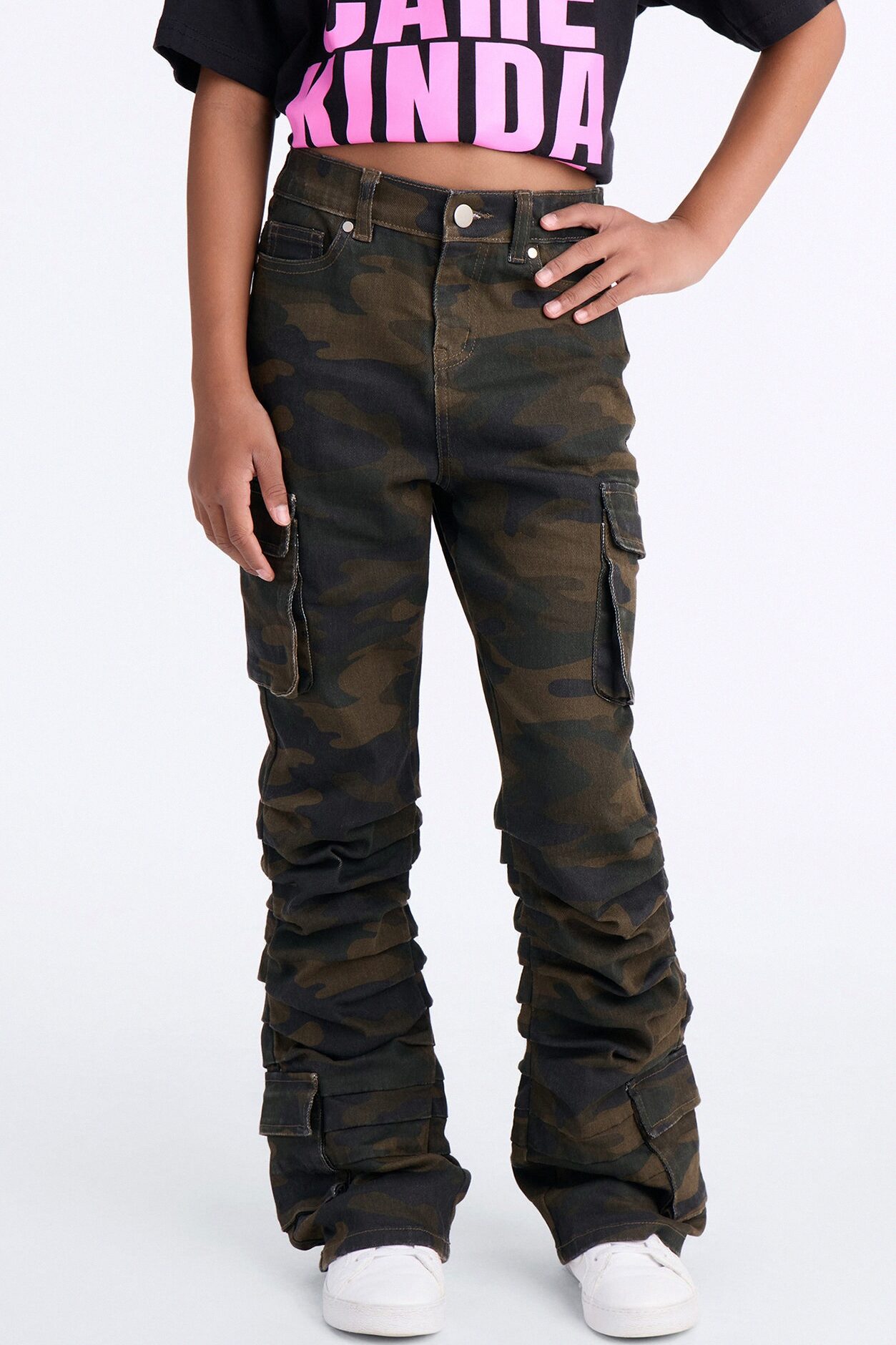 Mini Eliza Camo Flare Cargo Pant - Camouflage