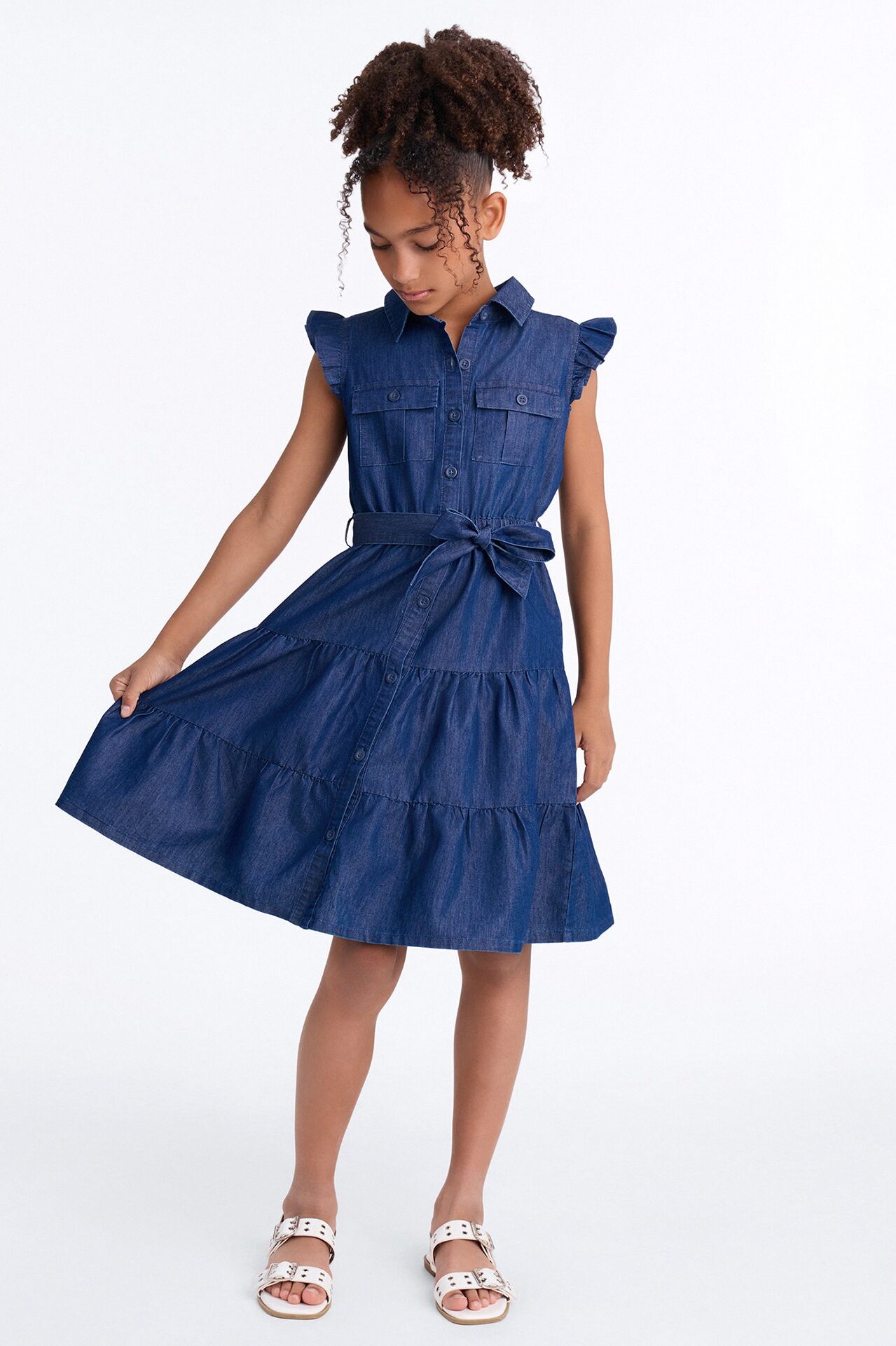 Mini Tell Me About It Denim Dress - Dark Wash
