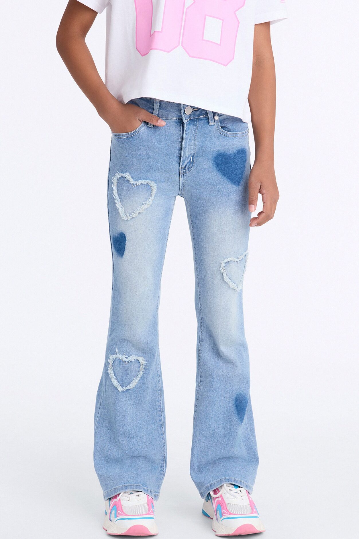 Mini Love You So Flare Jeans - Medium Wash