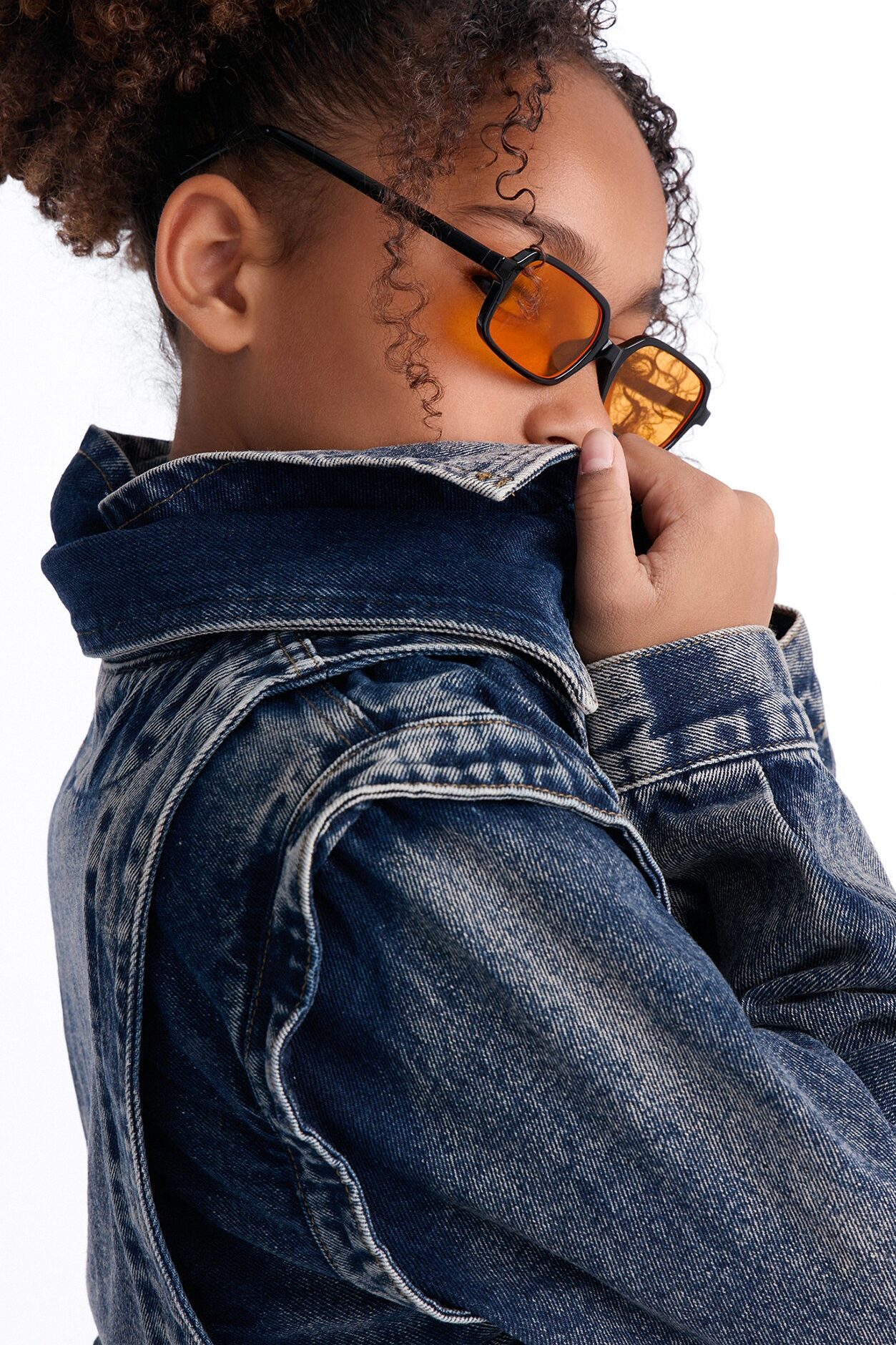 Mini Get To You Denim Jacket - Acid Wash Blue