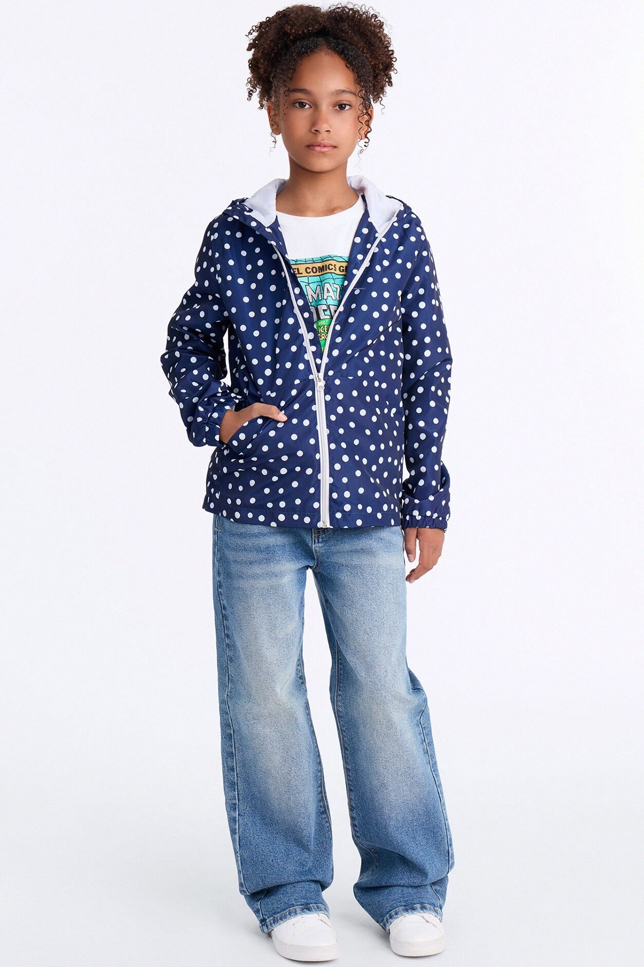 Mini Singing In The Rain Windbreaker Jacket - Blue/combo