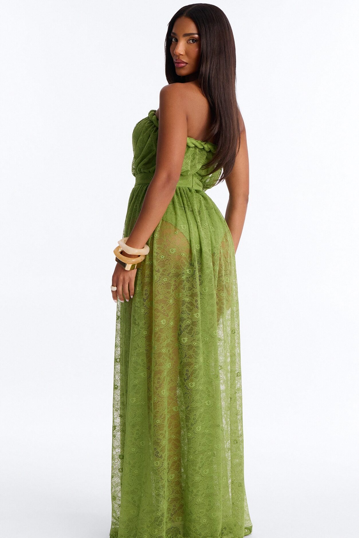 Came To Play Lace Maxi Dress - Green