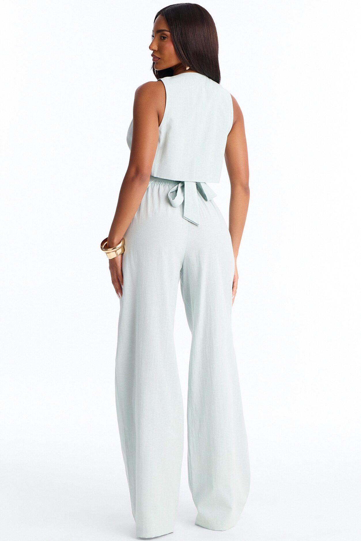 Madison Executive Linen Pant Set - Sage