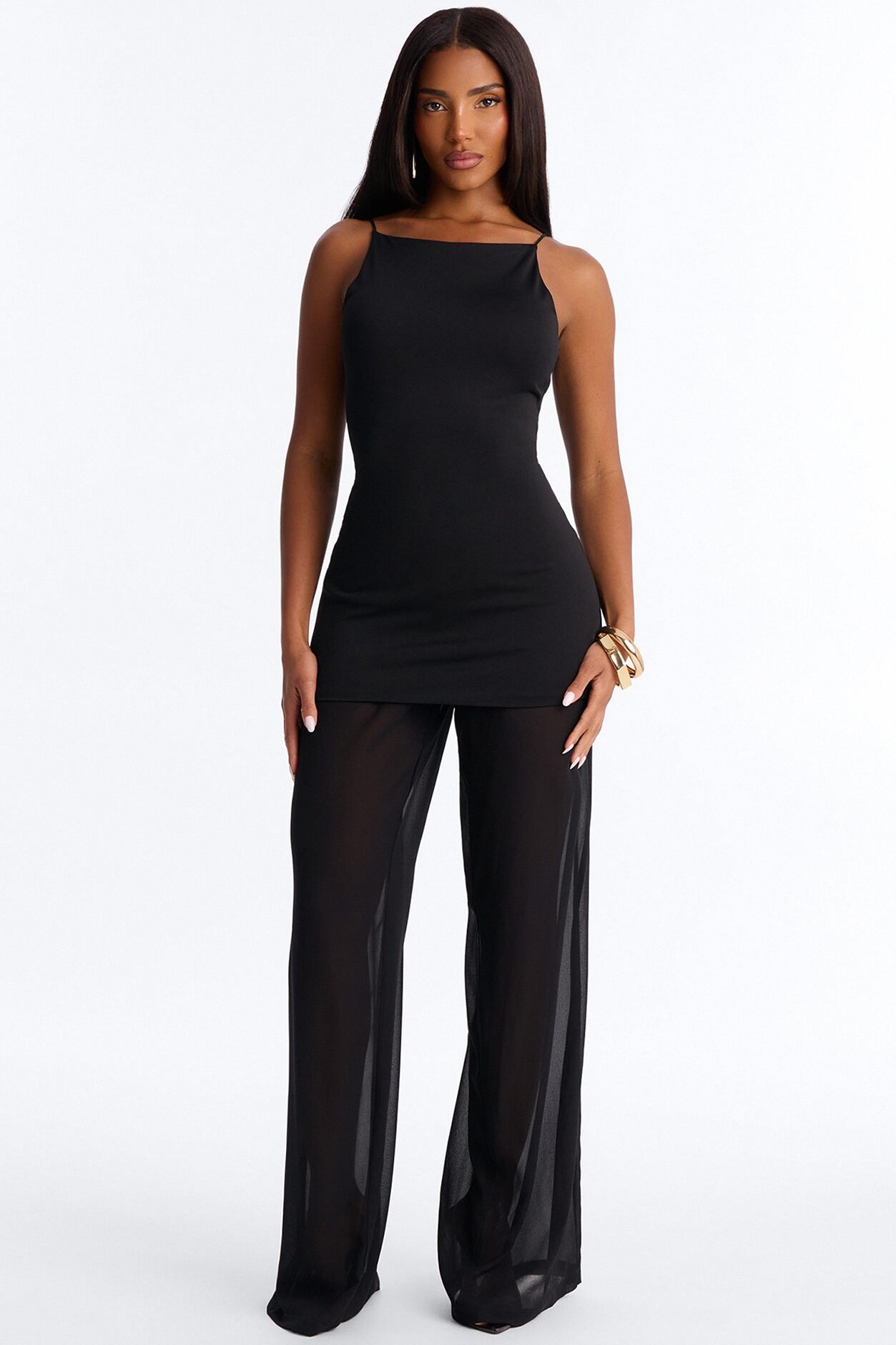 Sierra Draped Wide Leg Jumpsuit - Black