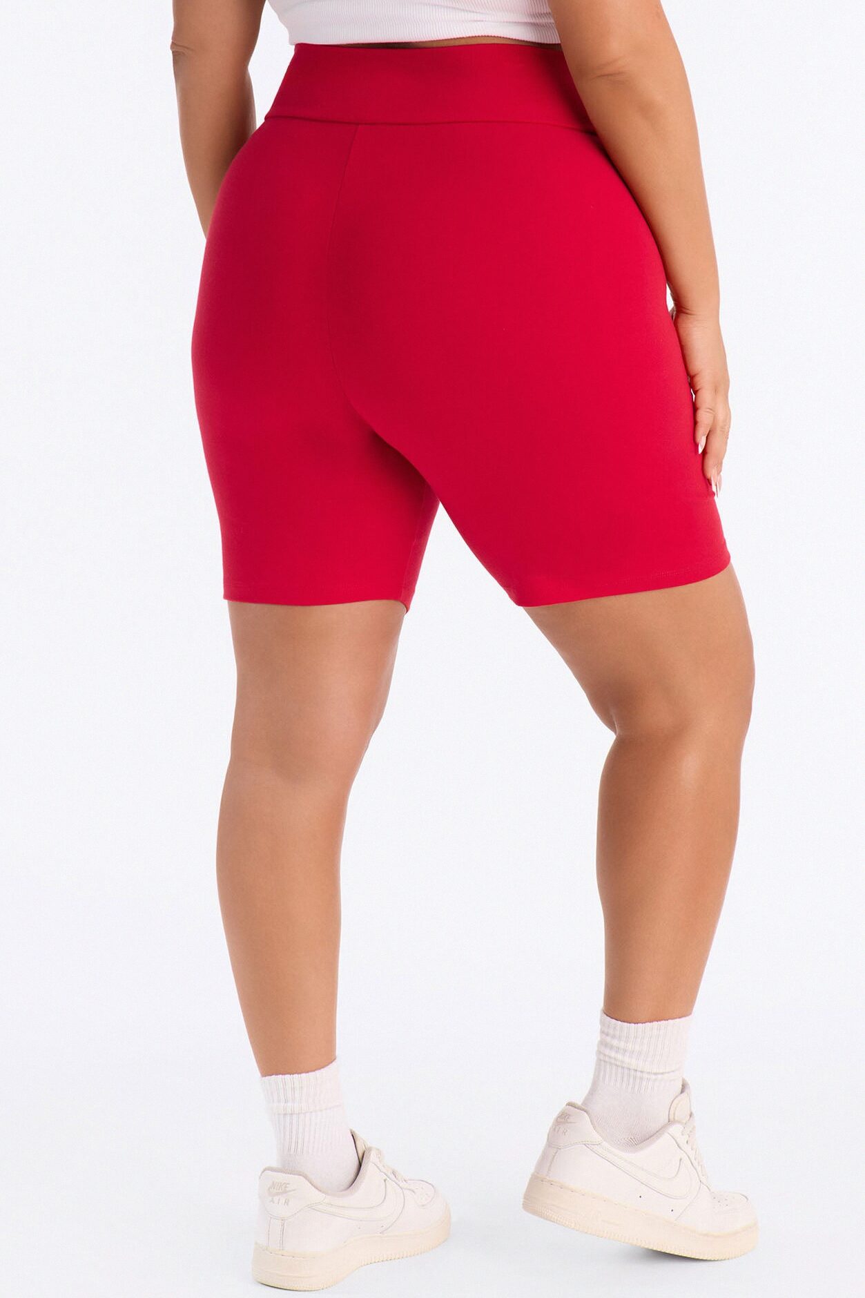 Quinn High Rise Everyday Cotton Biker Short 7″ - Red