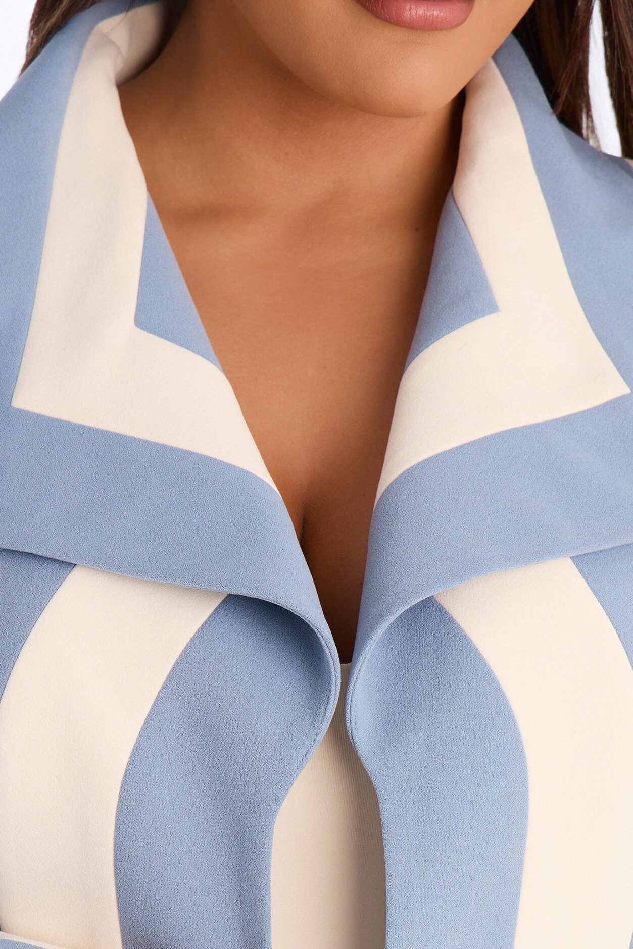 Playing Mind Games Cropped Blazer - Blue/combo