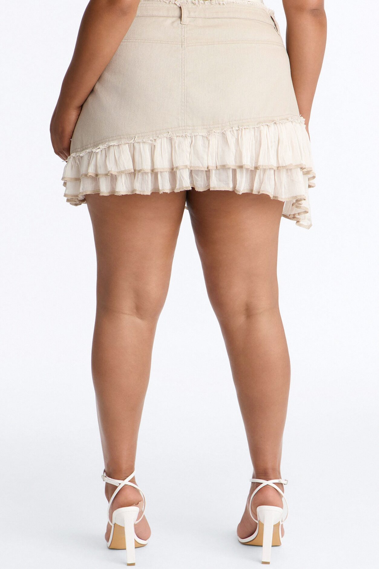 Dangerously Desired Layered Mini Skirt - Stone