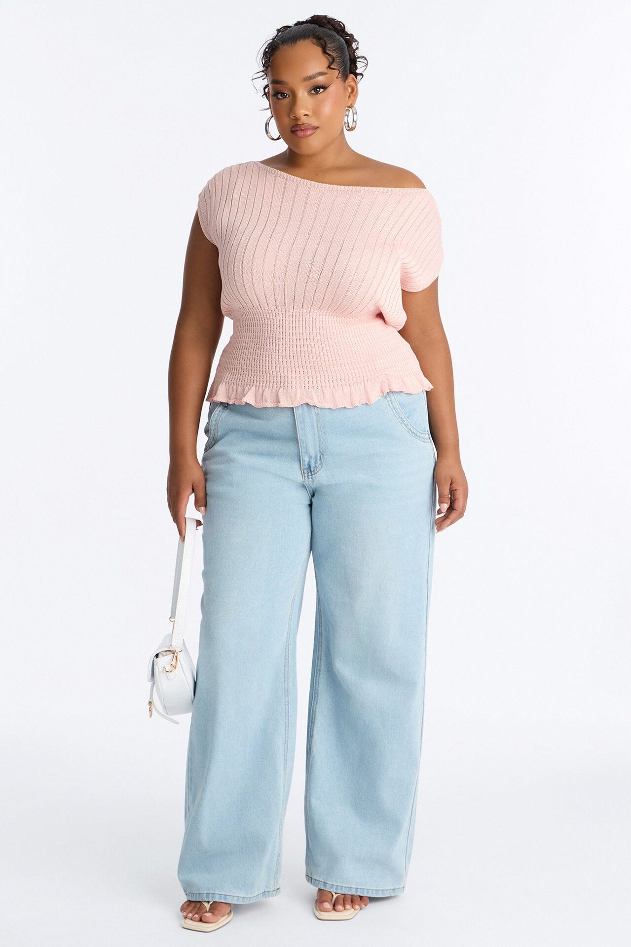 Ready For Fun Ruffle Trim Sweater Top - Blush
