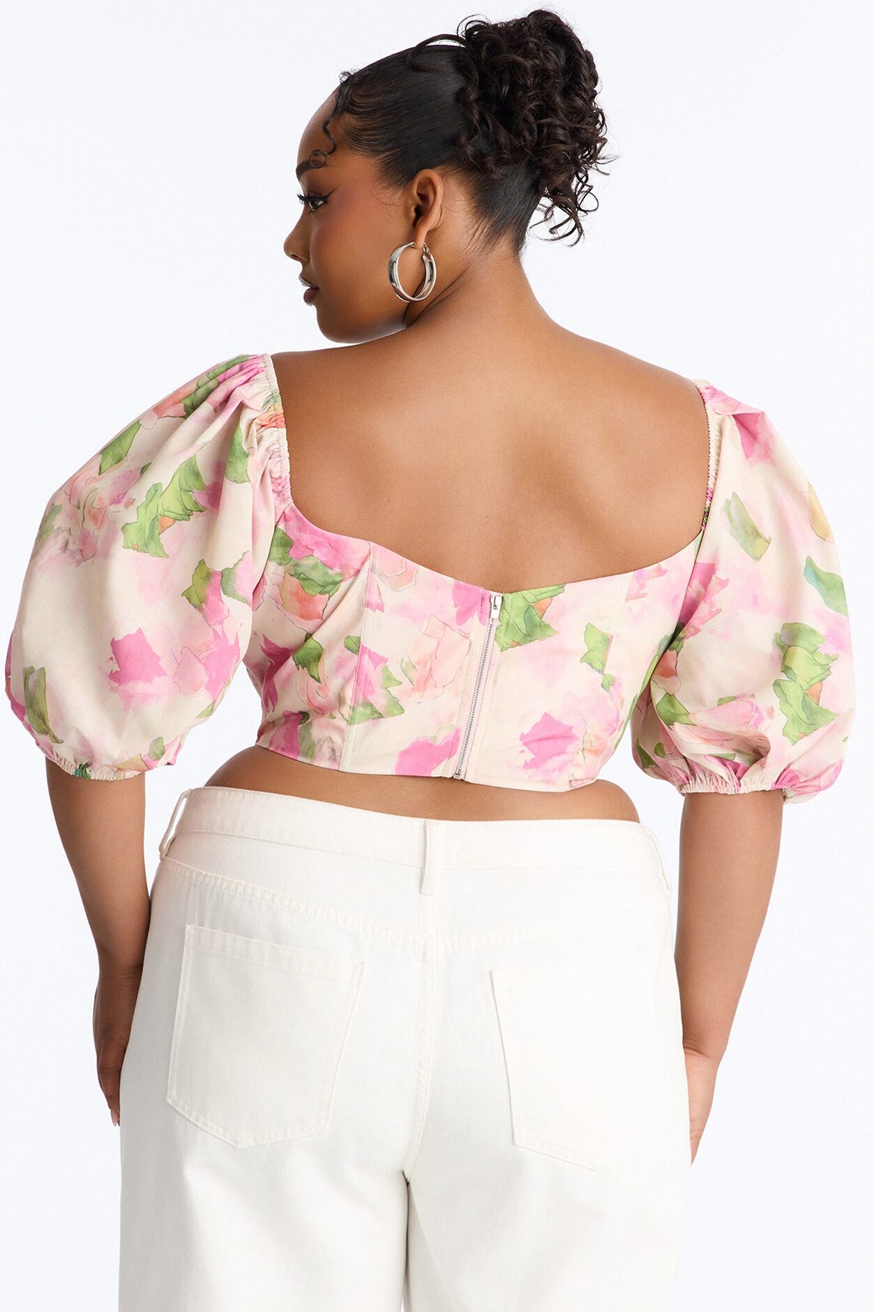 Watercolor Corset Top - Pink/combo