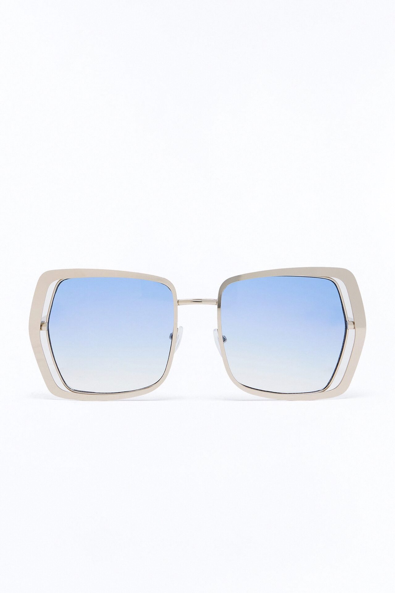 Retro Rebel Sunglasses - Silver/Blue