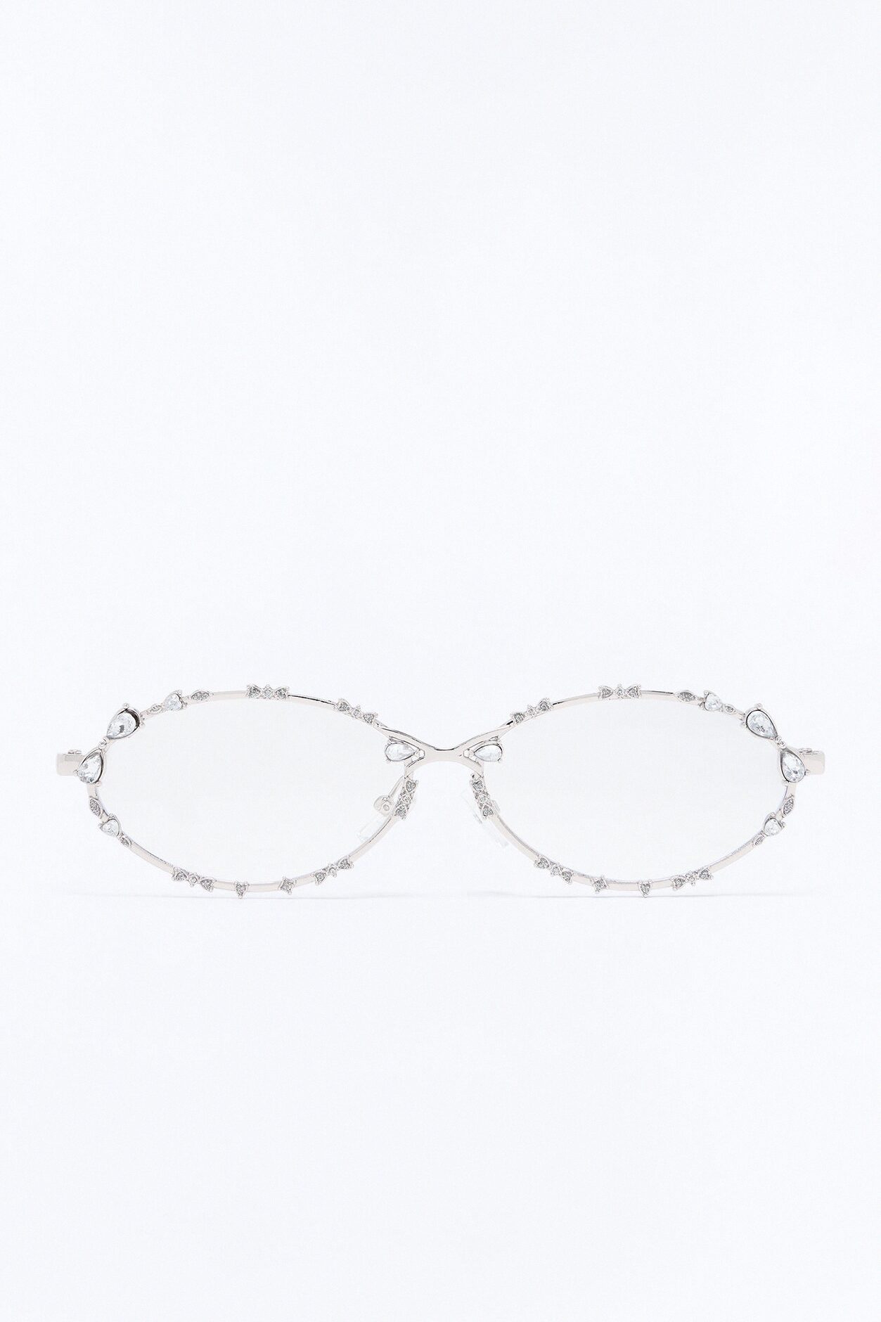 Glassy Gaze Glasses - Clear/Silver