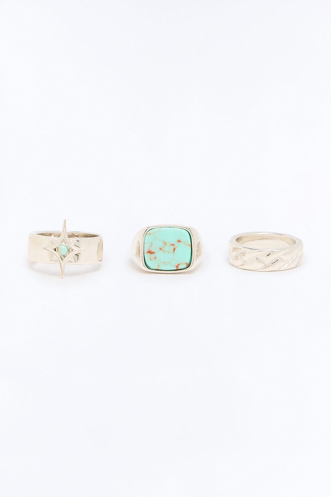 Polaris Star Ring Set - Silver