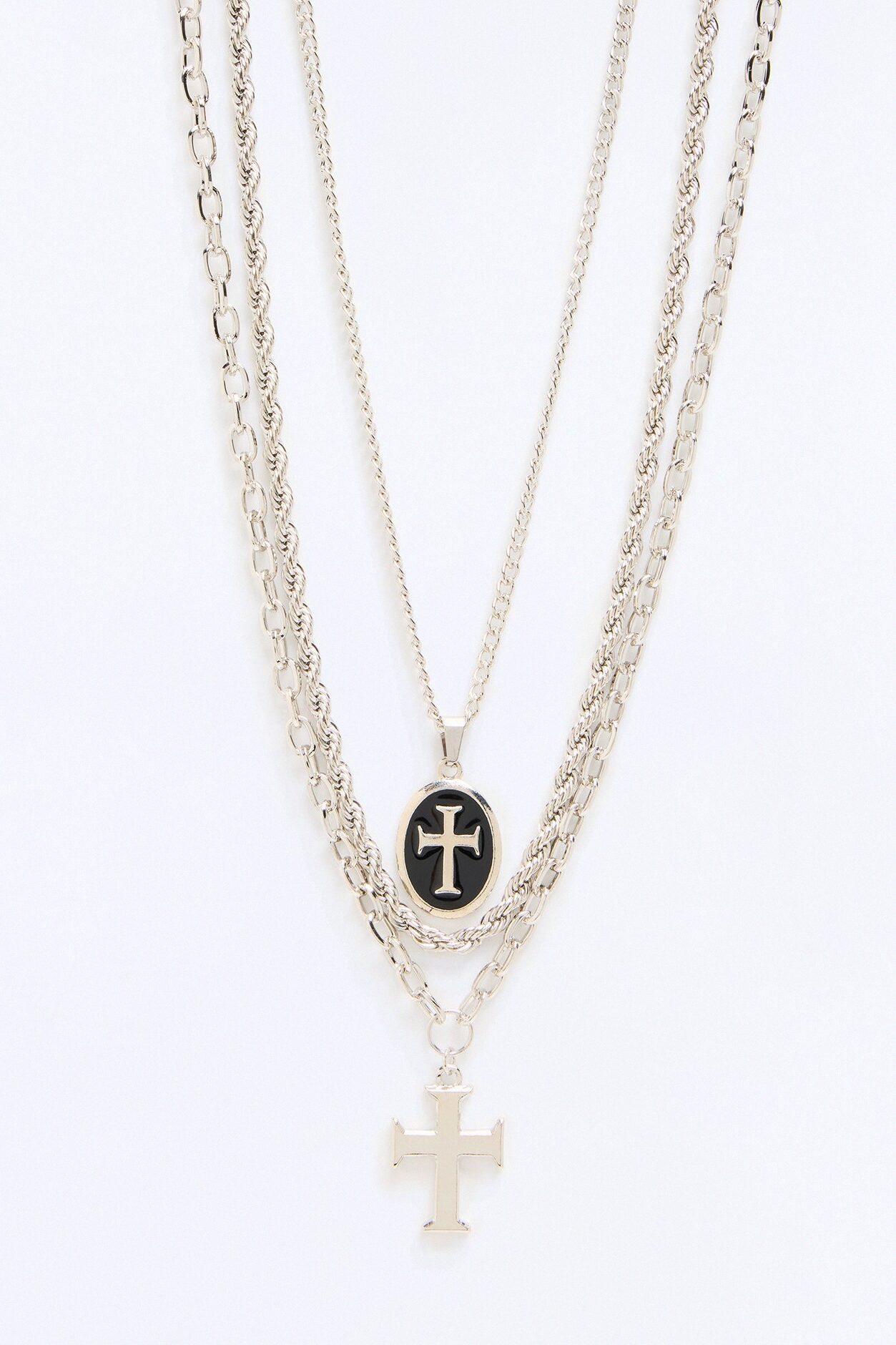 Testify The Truth Necklace Set Cross Necklace Set - Silver