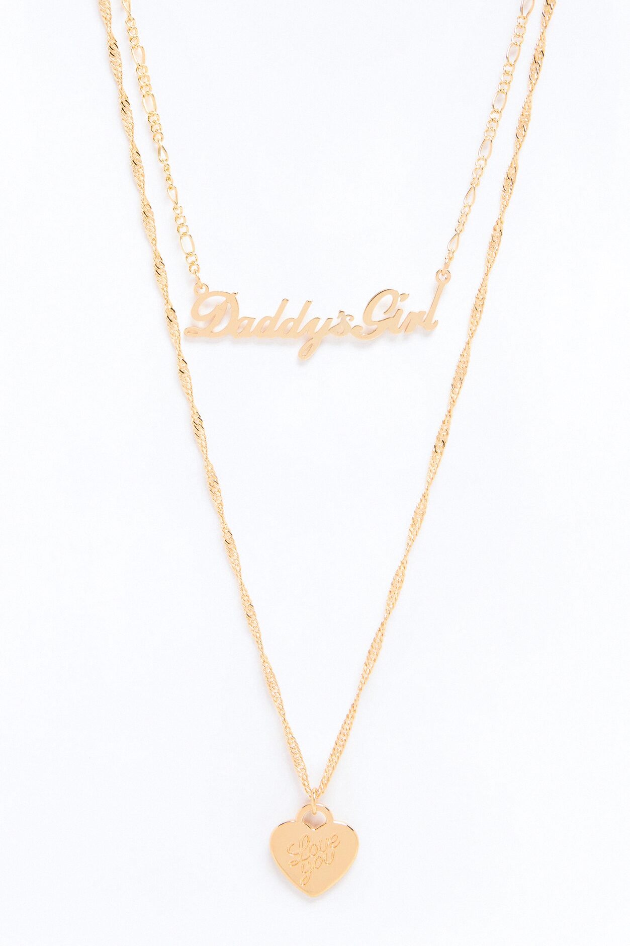 Mini Daddy's Girl 2pc Necklace Set - Gold