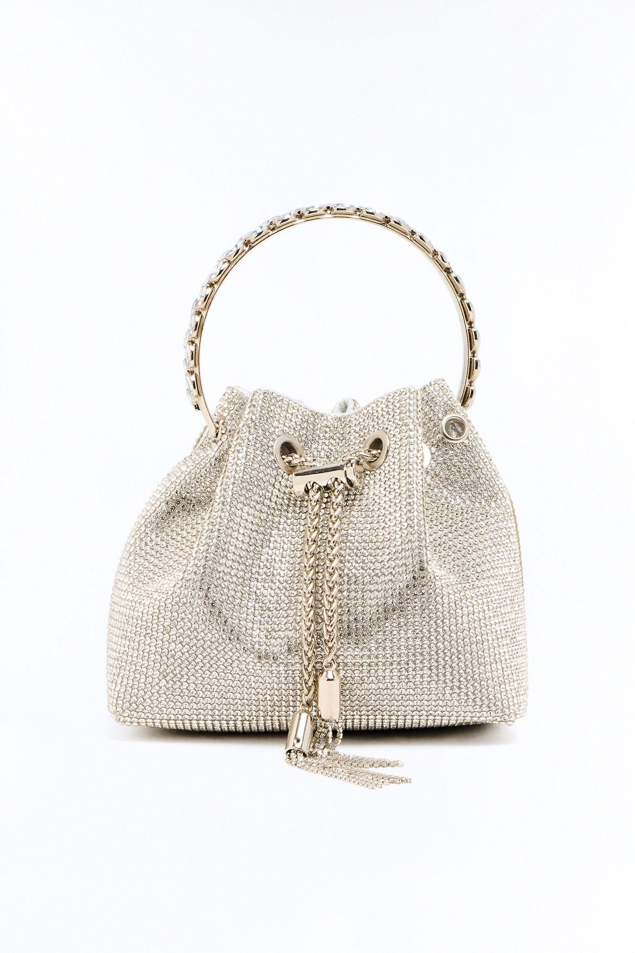 Shining Presence Rhinestone Satchel Handbag - Silver