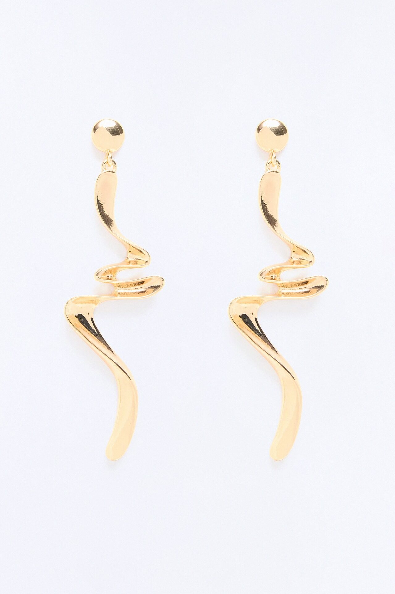 Free Form Drop Earrings - Gold