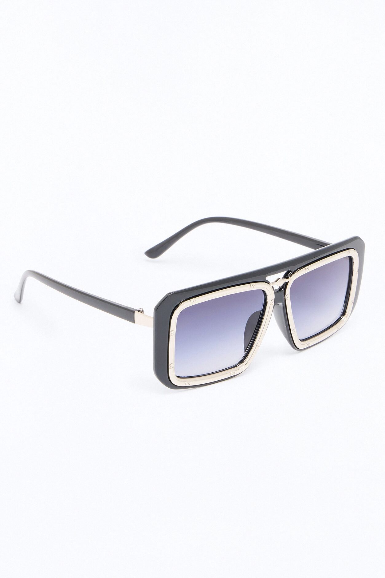 Architect Dual Stacked Square Sunglasses - Black