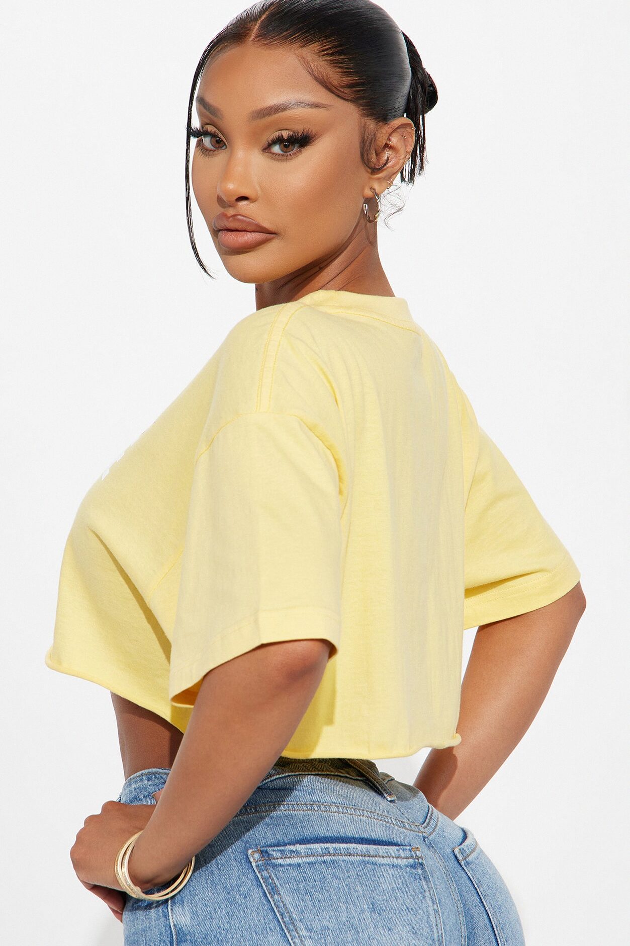 Hot Girls Have More Fun Cropped Tee - Yellow