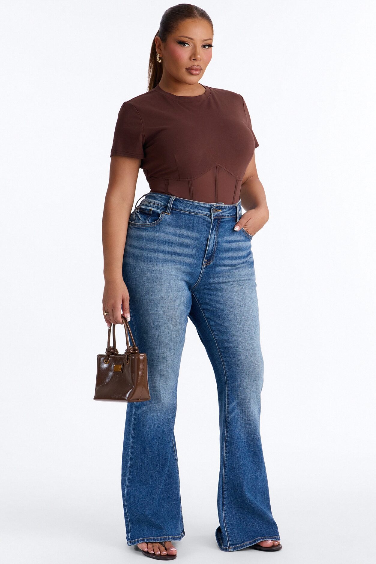 Keep That Energy Bodysuit - Brown