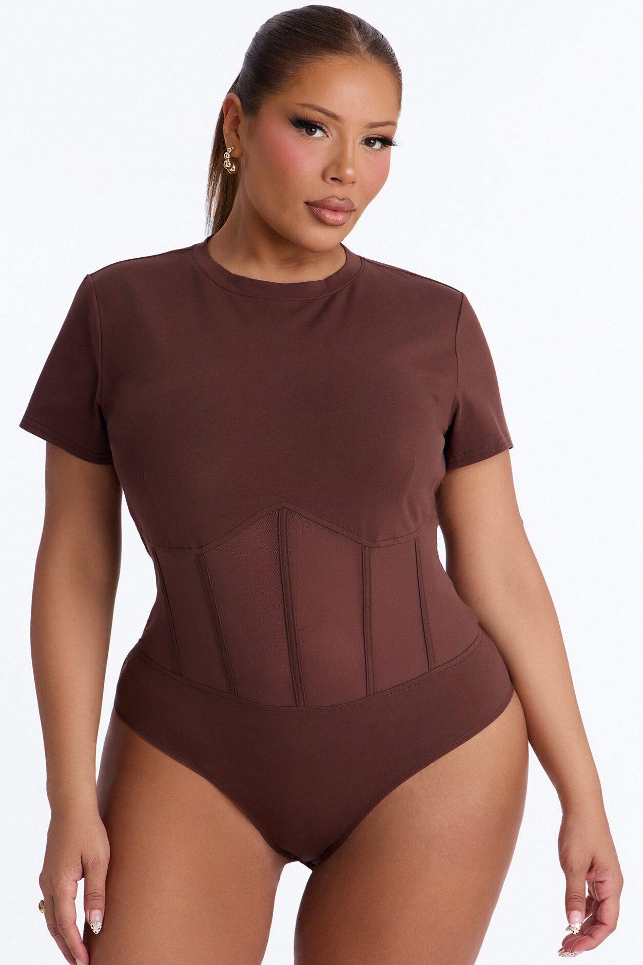 Keep That Energy Bodysuit - Brown