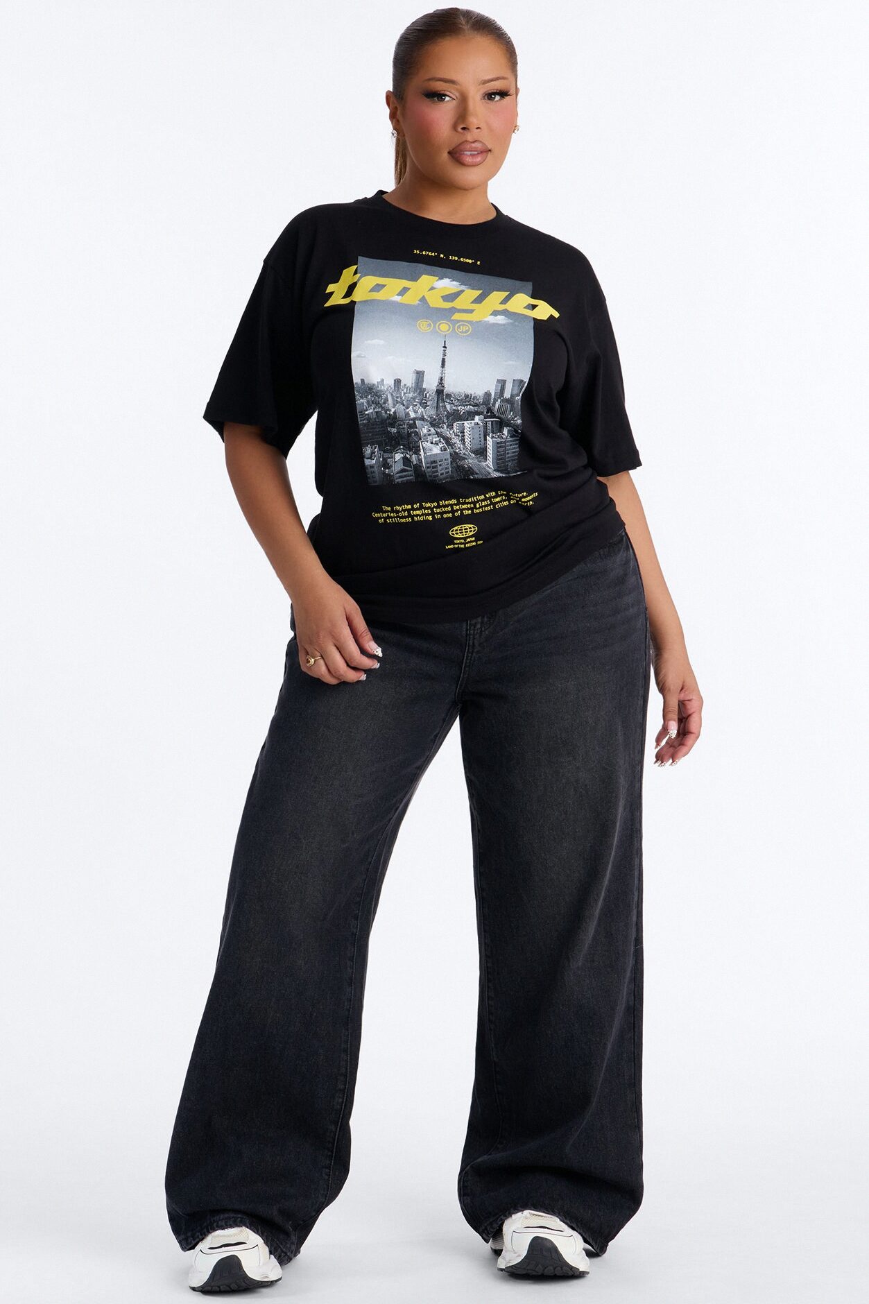 Tokyo Bound Oversized Tee - Black