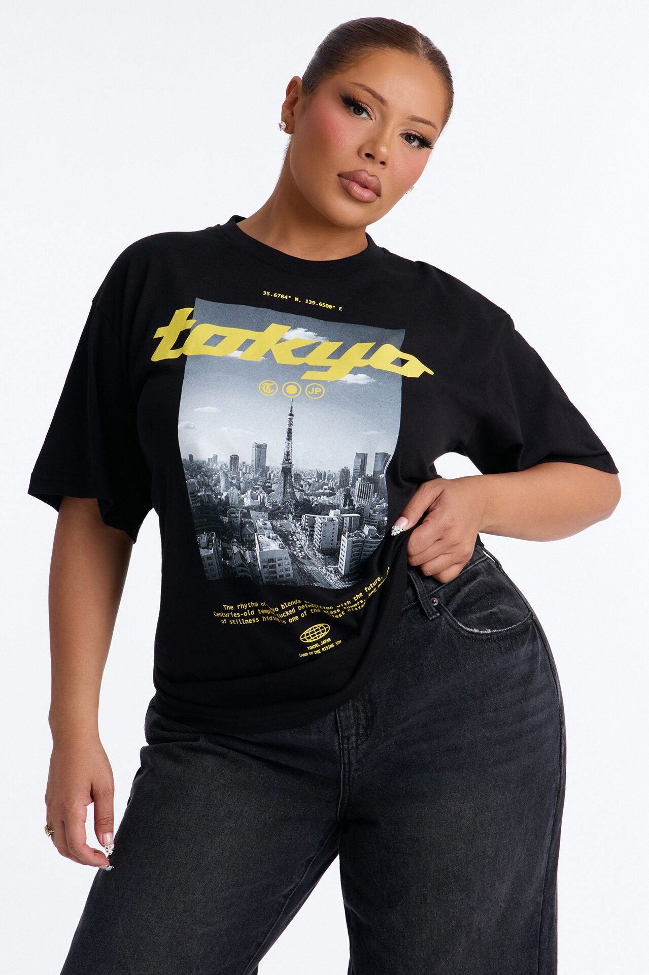 Tokyo Bound Oversized Tee - Black