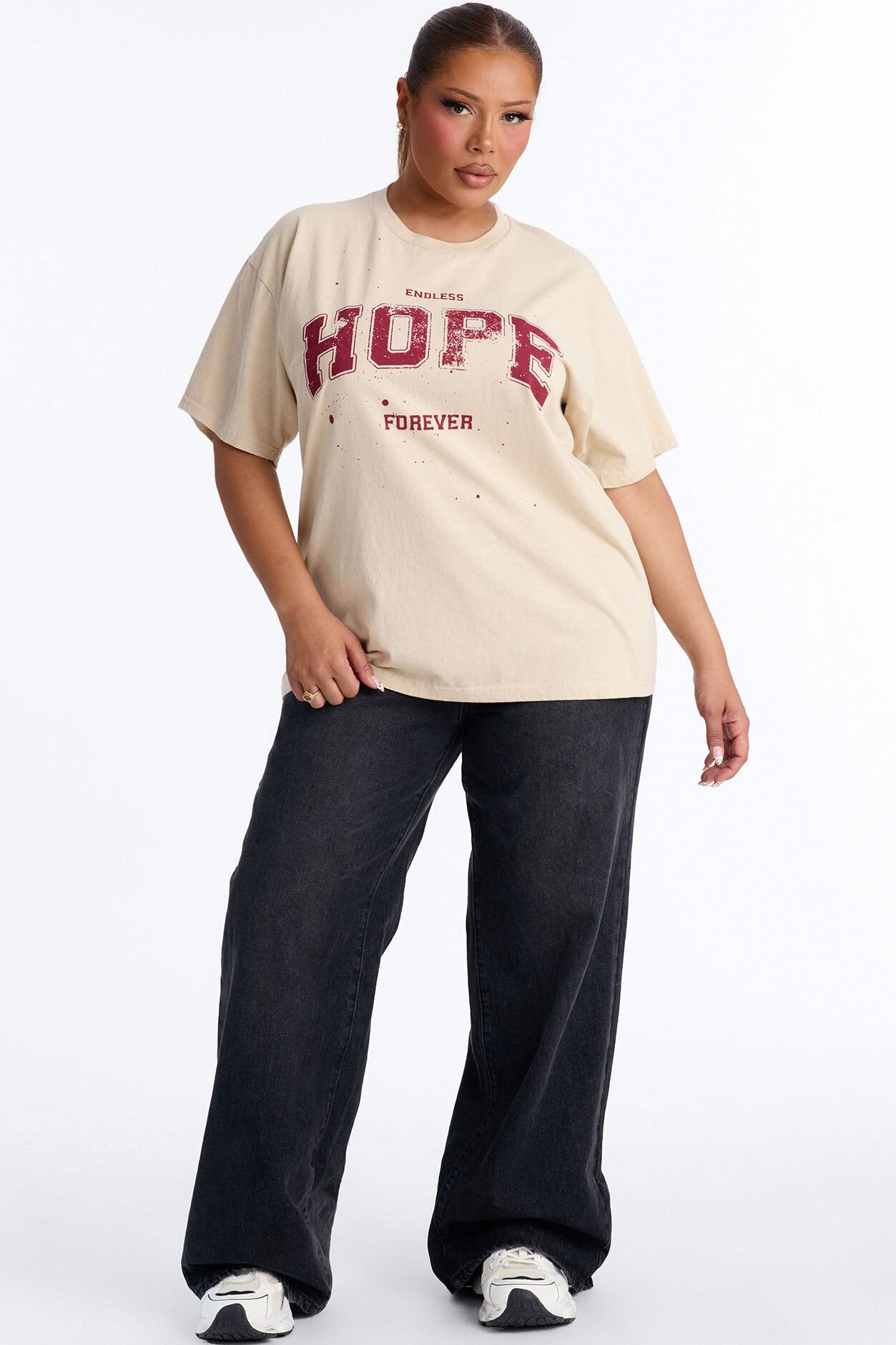 Endless Hope Vintage Oversized Tee - Sand
