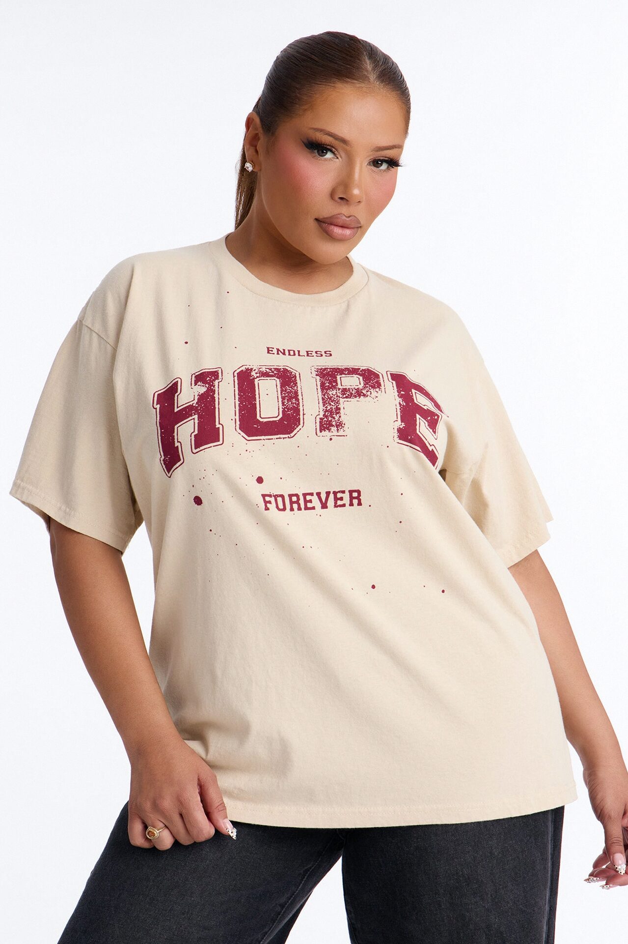 Endless Hope Vintage Oversized Tee - Sand