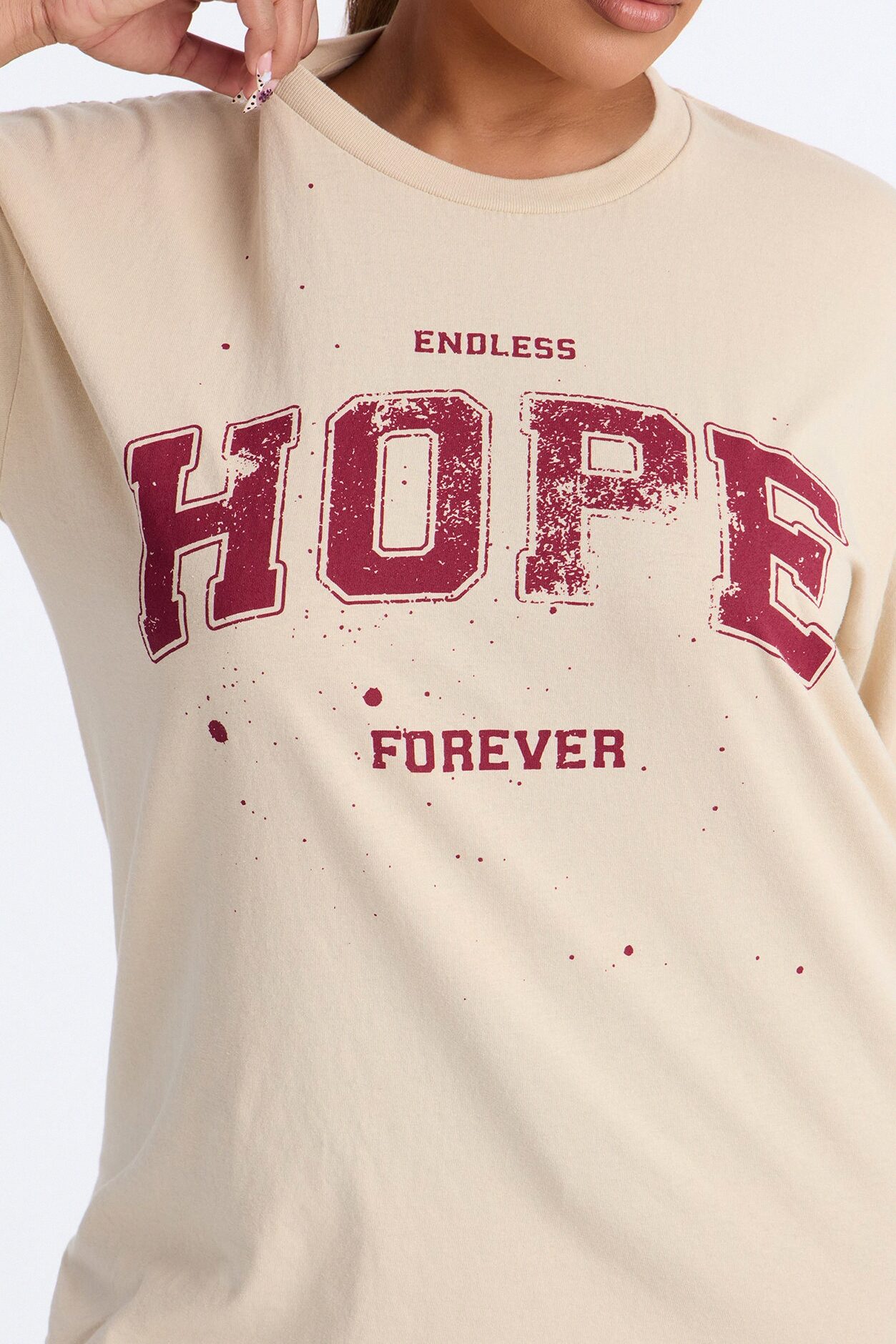 Endless Hope Vintage Oversized Tee - Sand