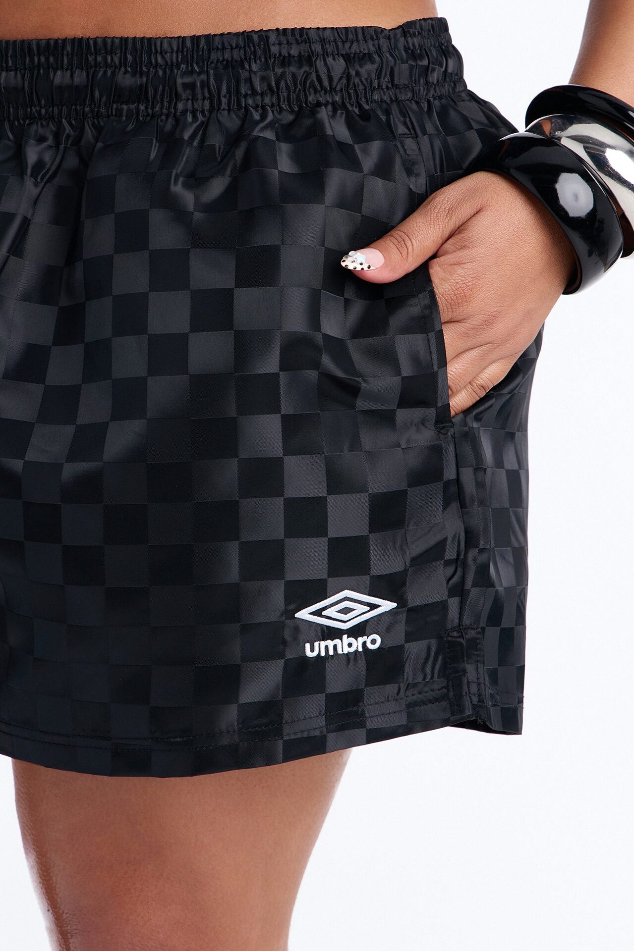 Umbro Checkered Athletic Soccer Shorts - Black