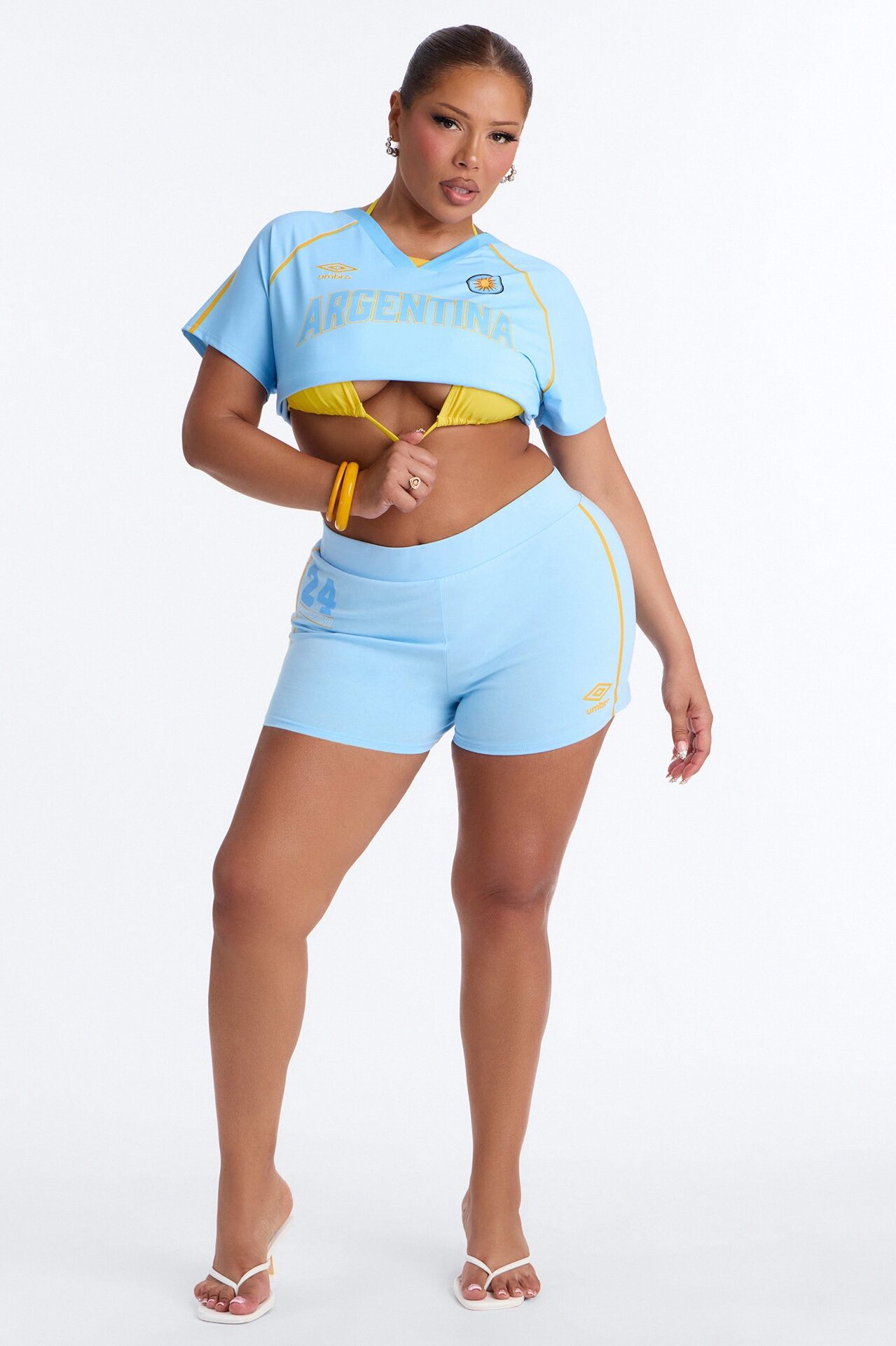 Umbro Argentina Soccer Micro Shorts - Light Blue