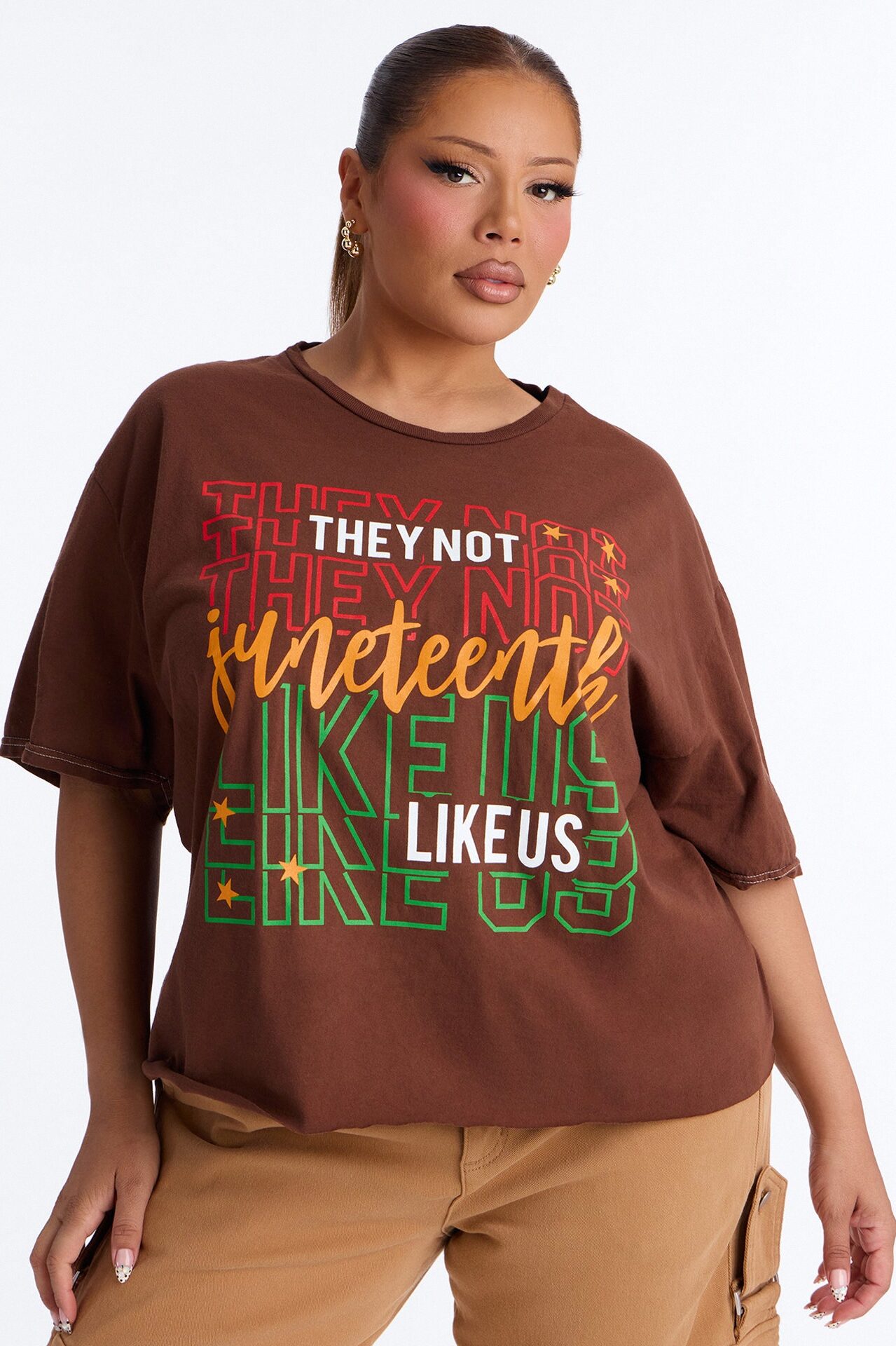 They Not Like Us Oversized Tee - Brown