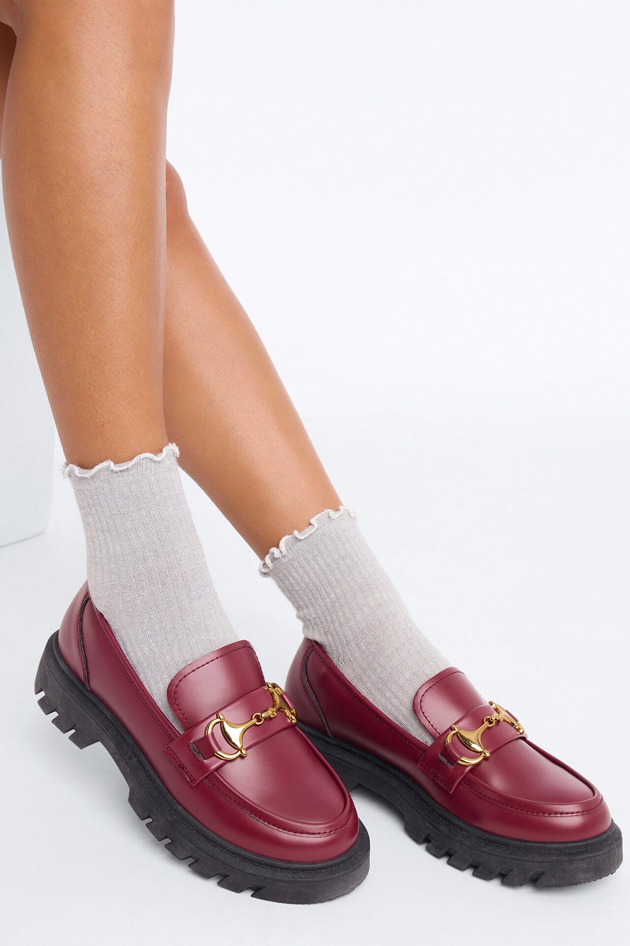 Campus Hardware Loafers - Burgundy