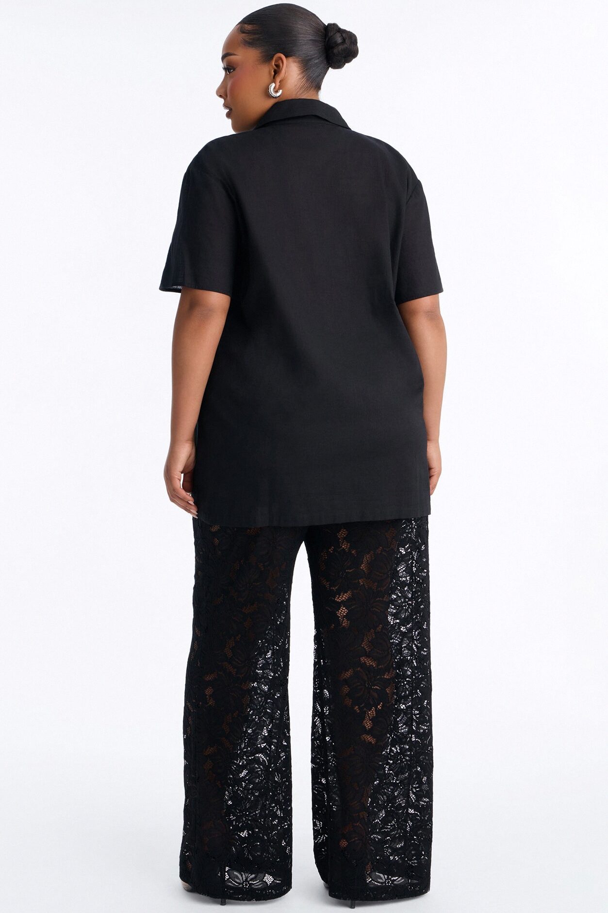 Understated Chic Laced Pant Set - Black