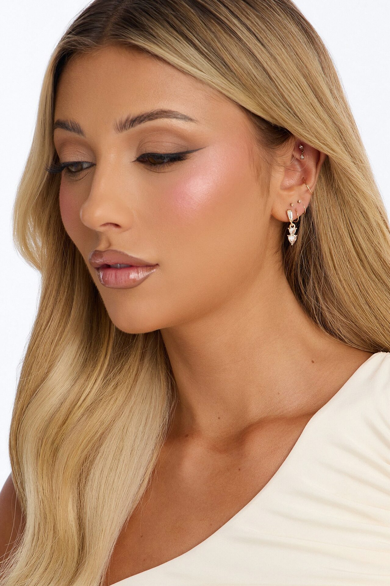 Adore You 9 Pair Multi Earring Set - Gold