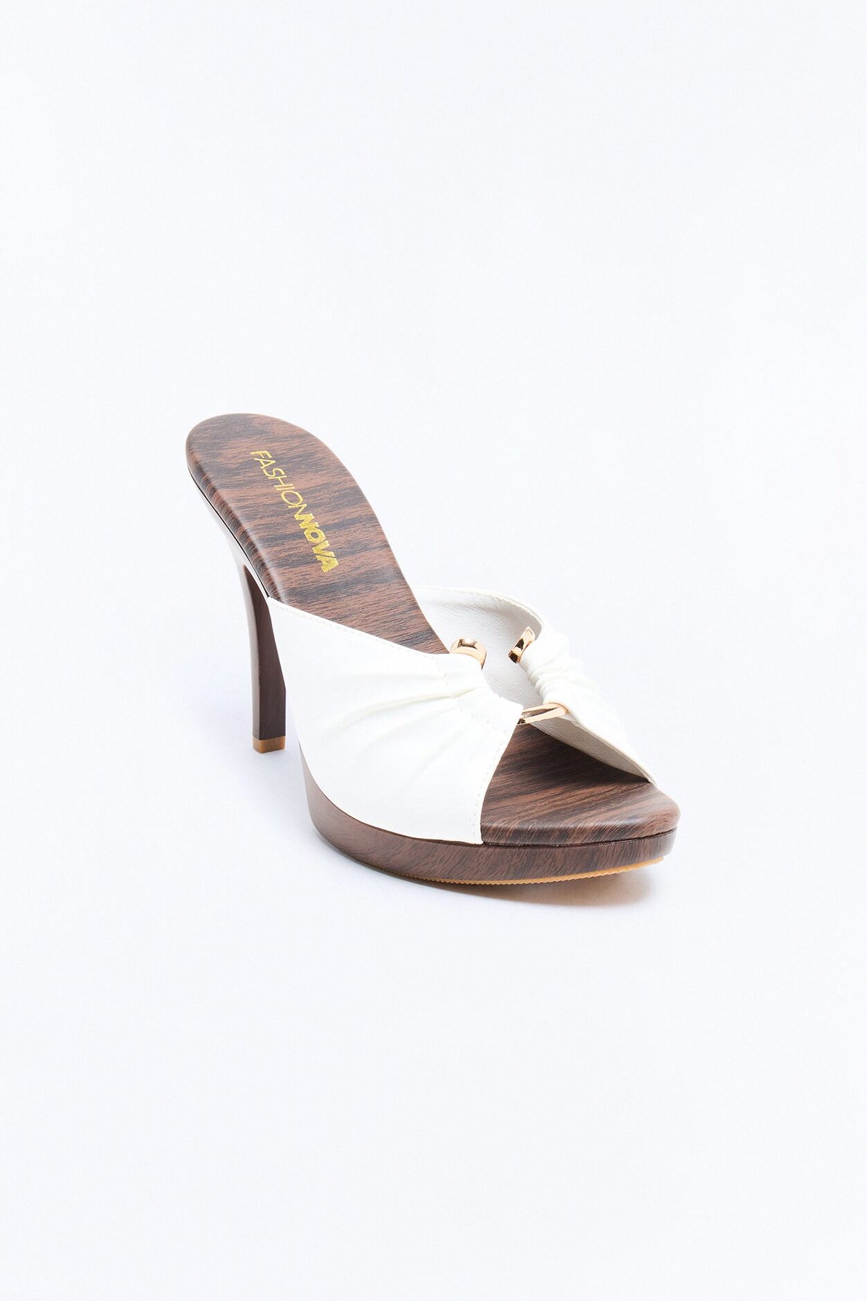 Hippie Wood Stiletto Heels - White
