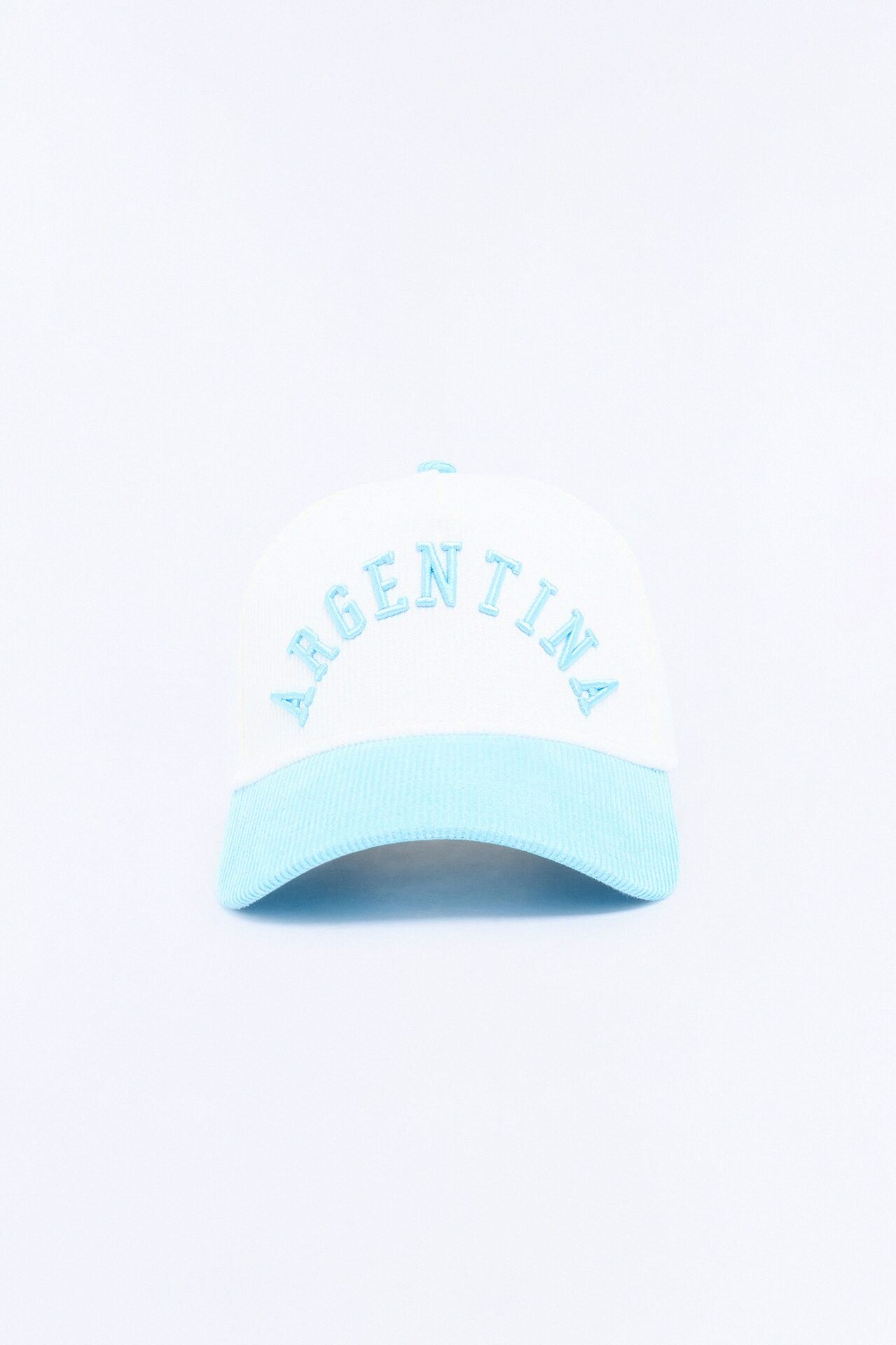 Argentina Corduroy Baseball Hat - White/Blue