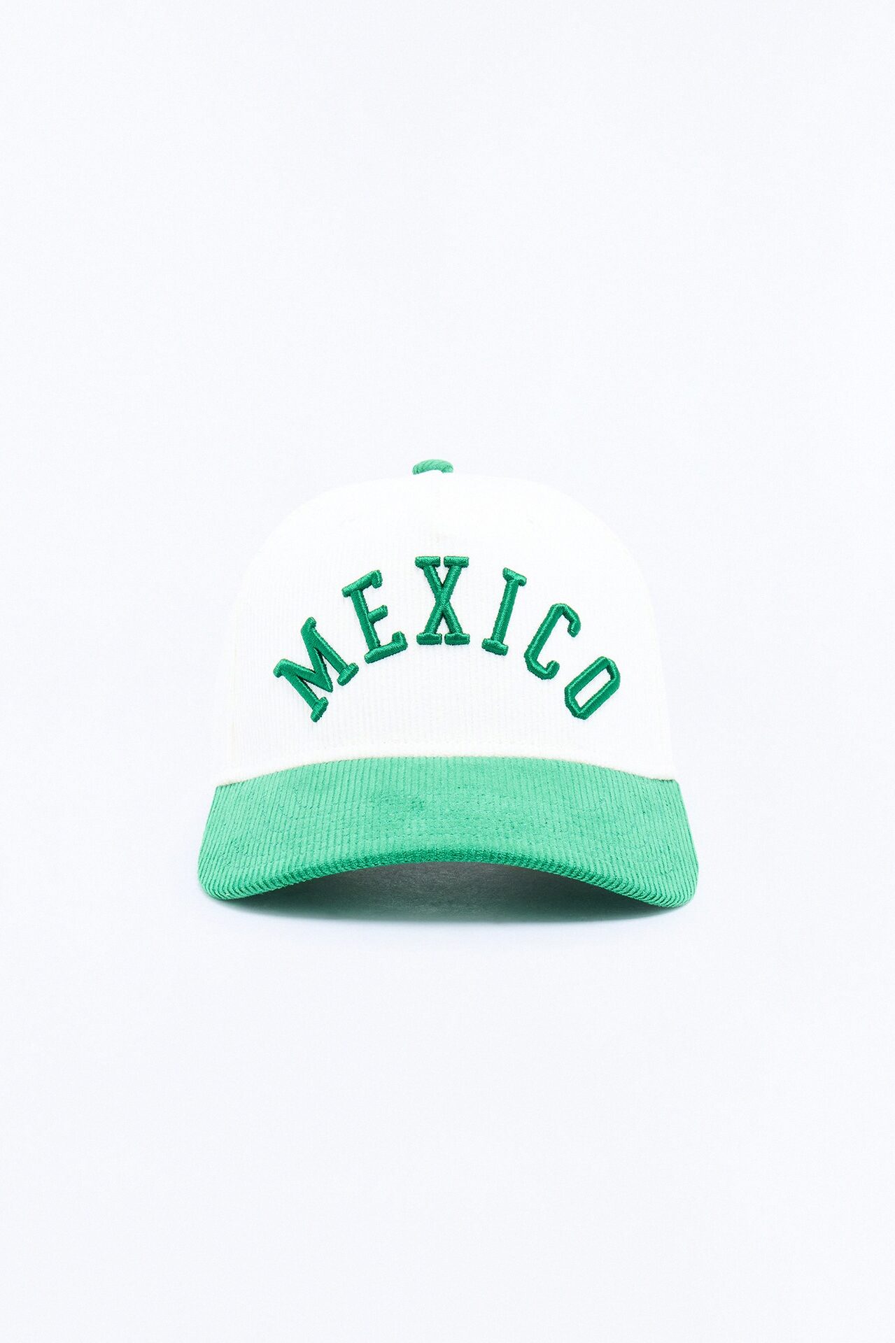Mexico Corduroy Baseball Hat - White/combo