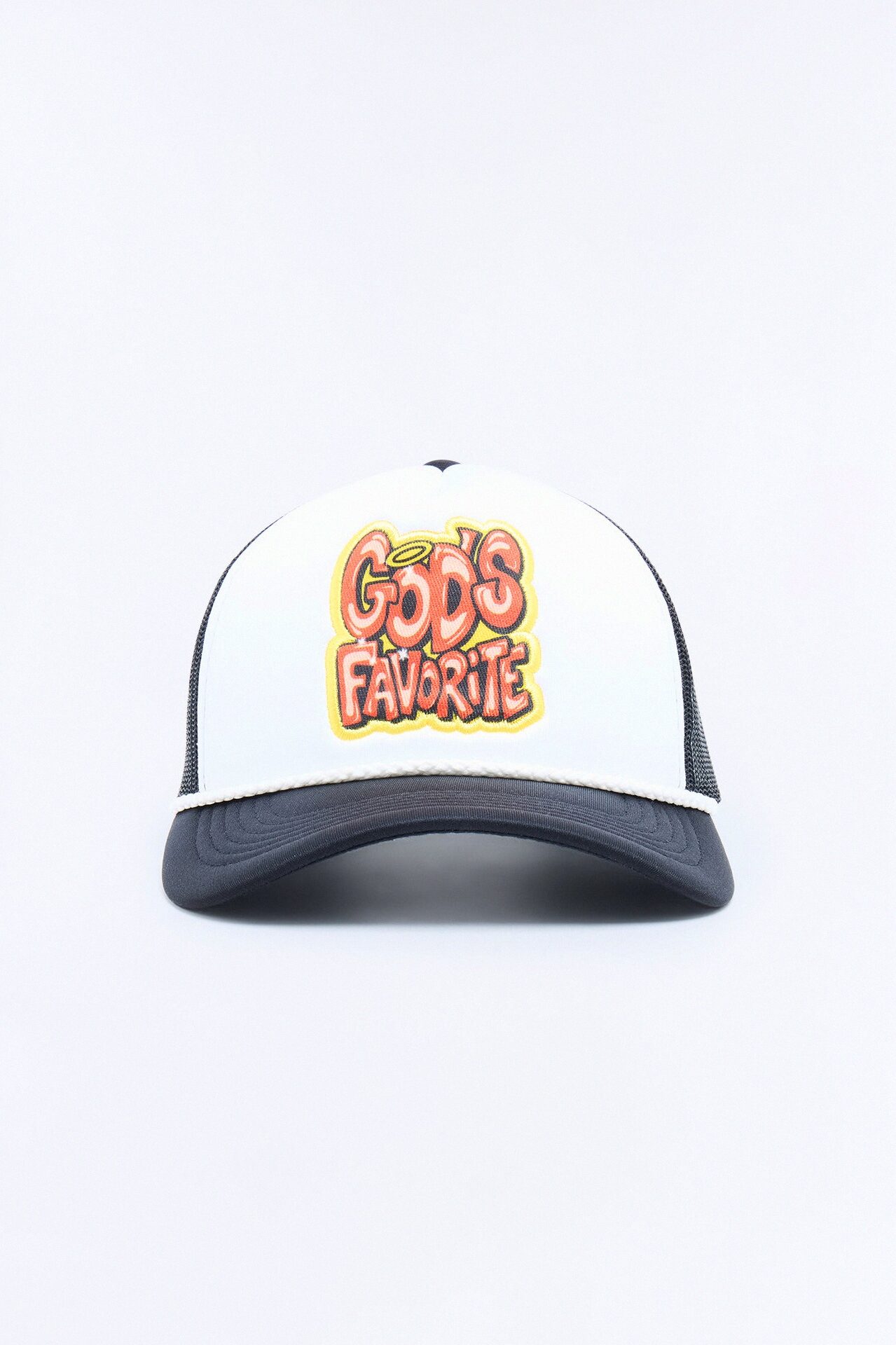 God's Favorite Mesh Snapback Hat - White/Black