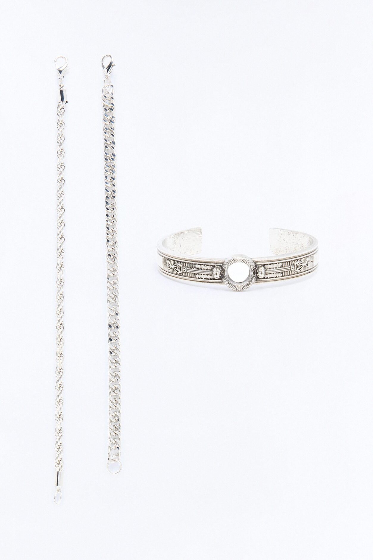 Woven Secrets Bracelet Set - Silver