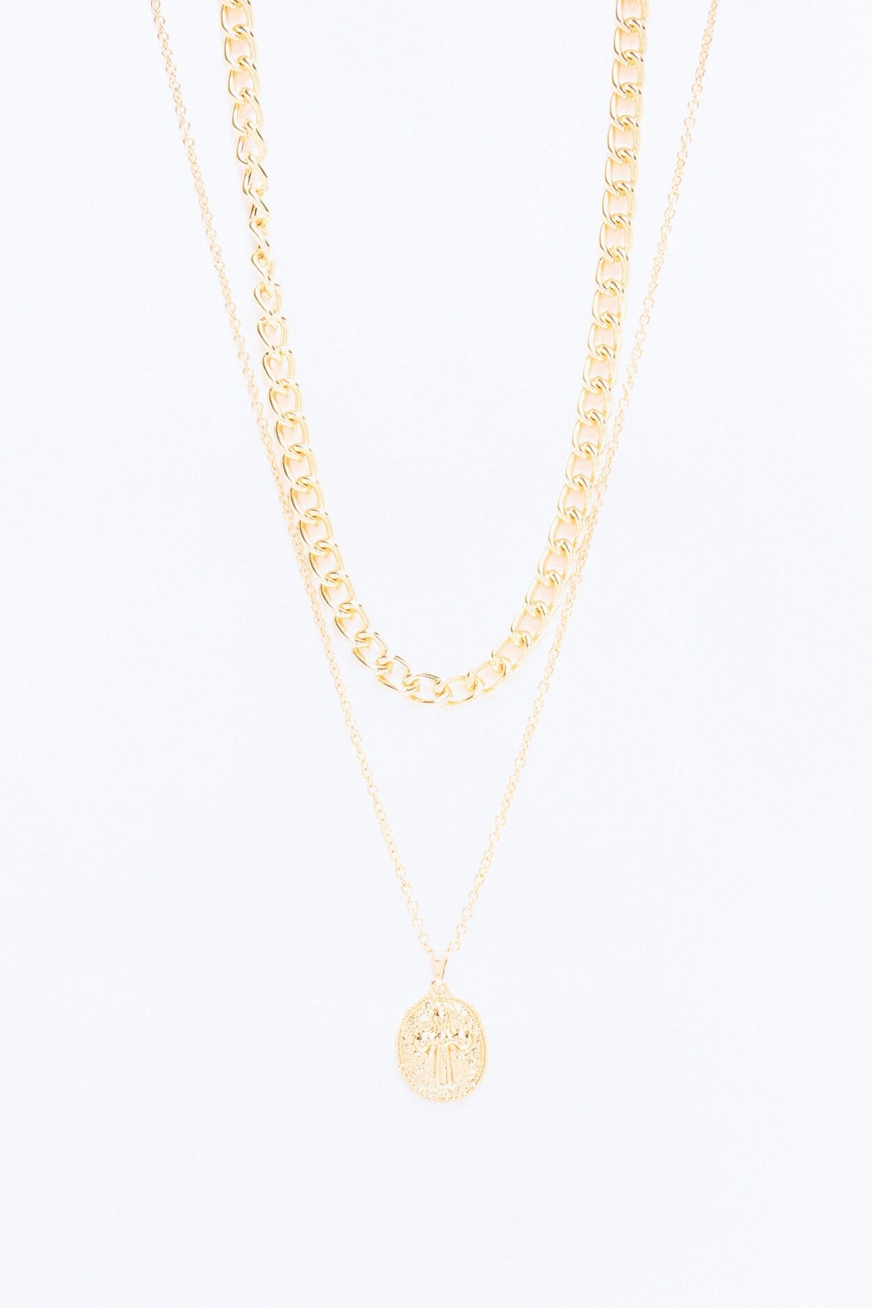 Seal Your Faith Crucifix Pendant Necklace Set - Gold
