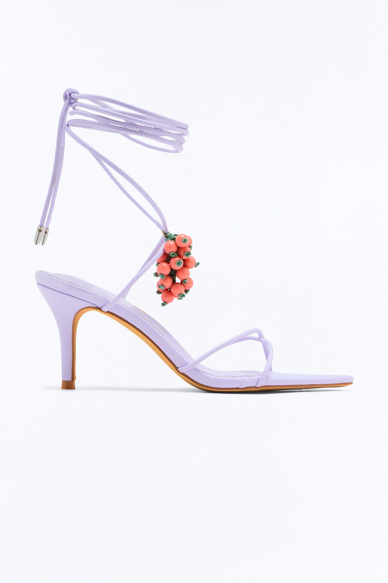 Sina Embellished Wrap Up Heels - Lavender