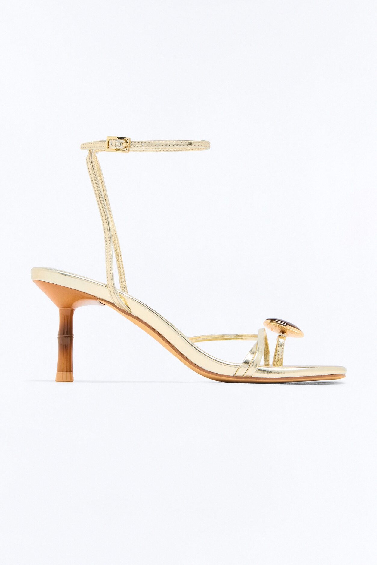Rico Stone Toe Ring Heels - Gold