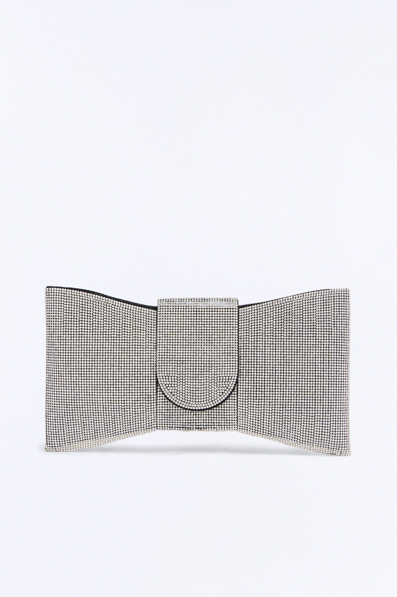 Black Tie Night Rhinestone Clutch - Silver