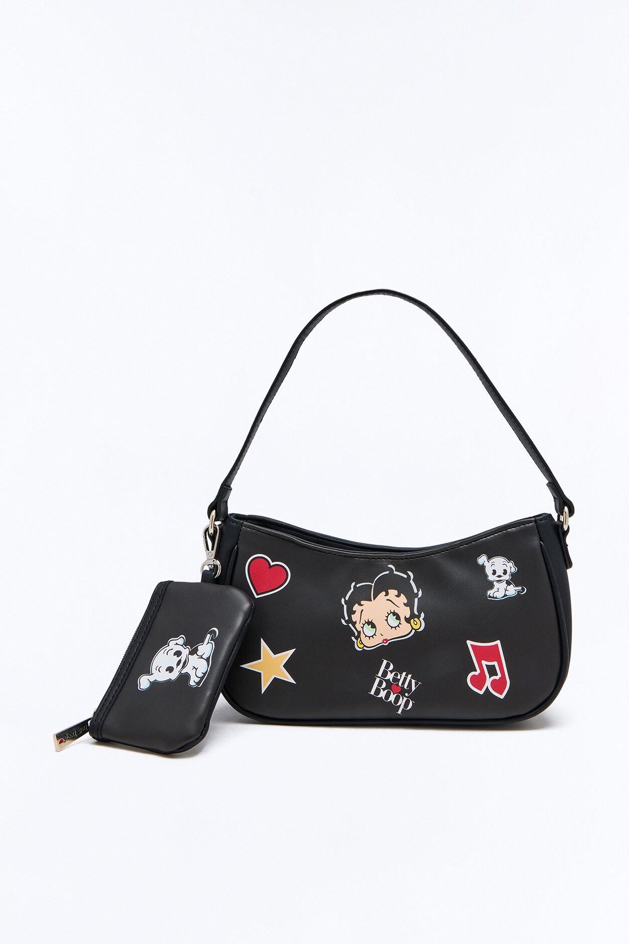 Betty Boop Icons Faux Leather Shoulder Handbag - Black